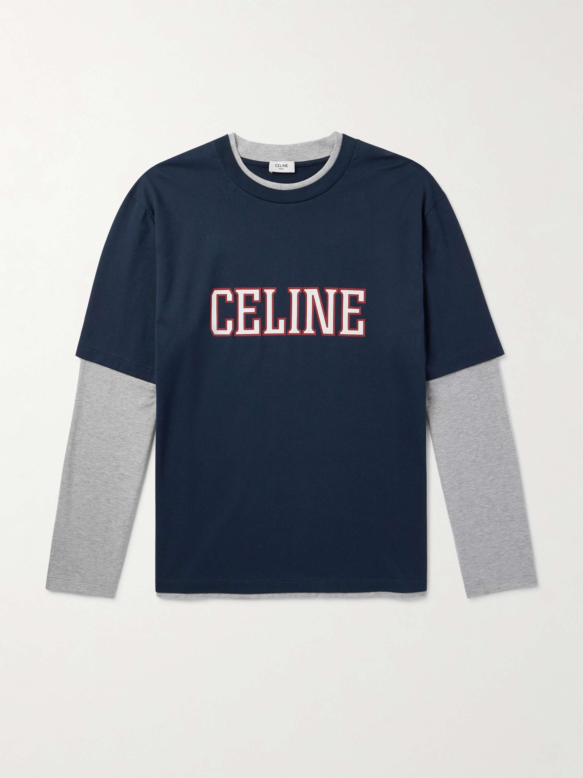 Logo-Print Layered Cotton-Jersey T-Shirt view