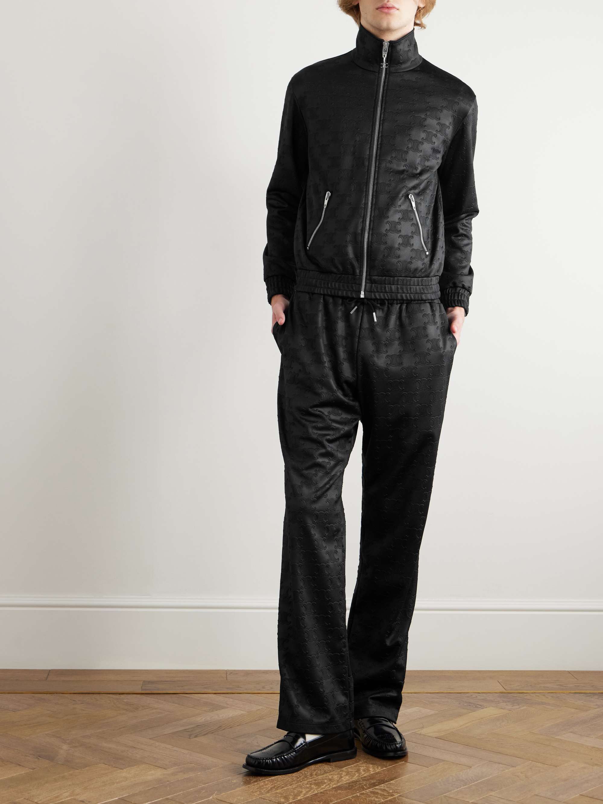 Logo-Jacquard Tech-Jersey Track Jacket view