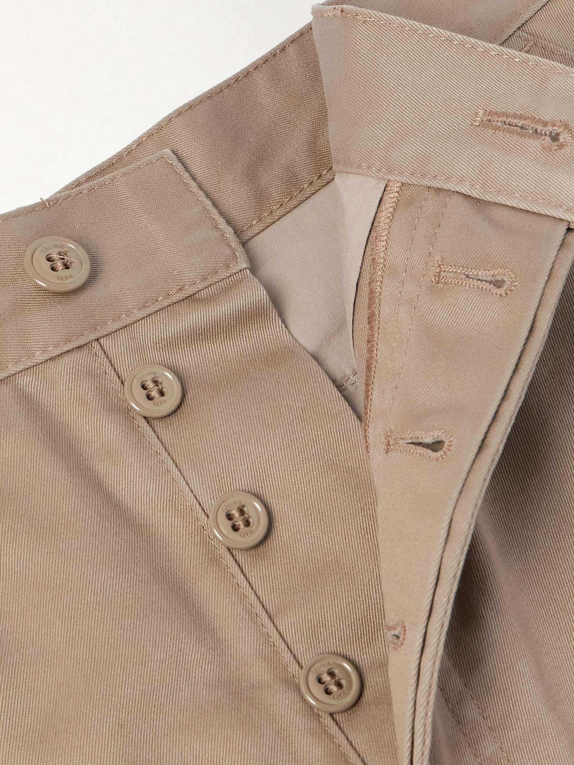 Straight-Leg Distressed Cotton-Twill Cargo Shorts view