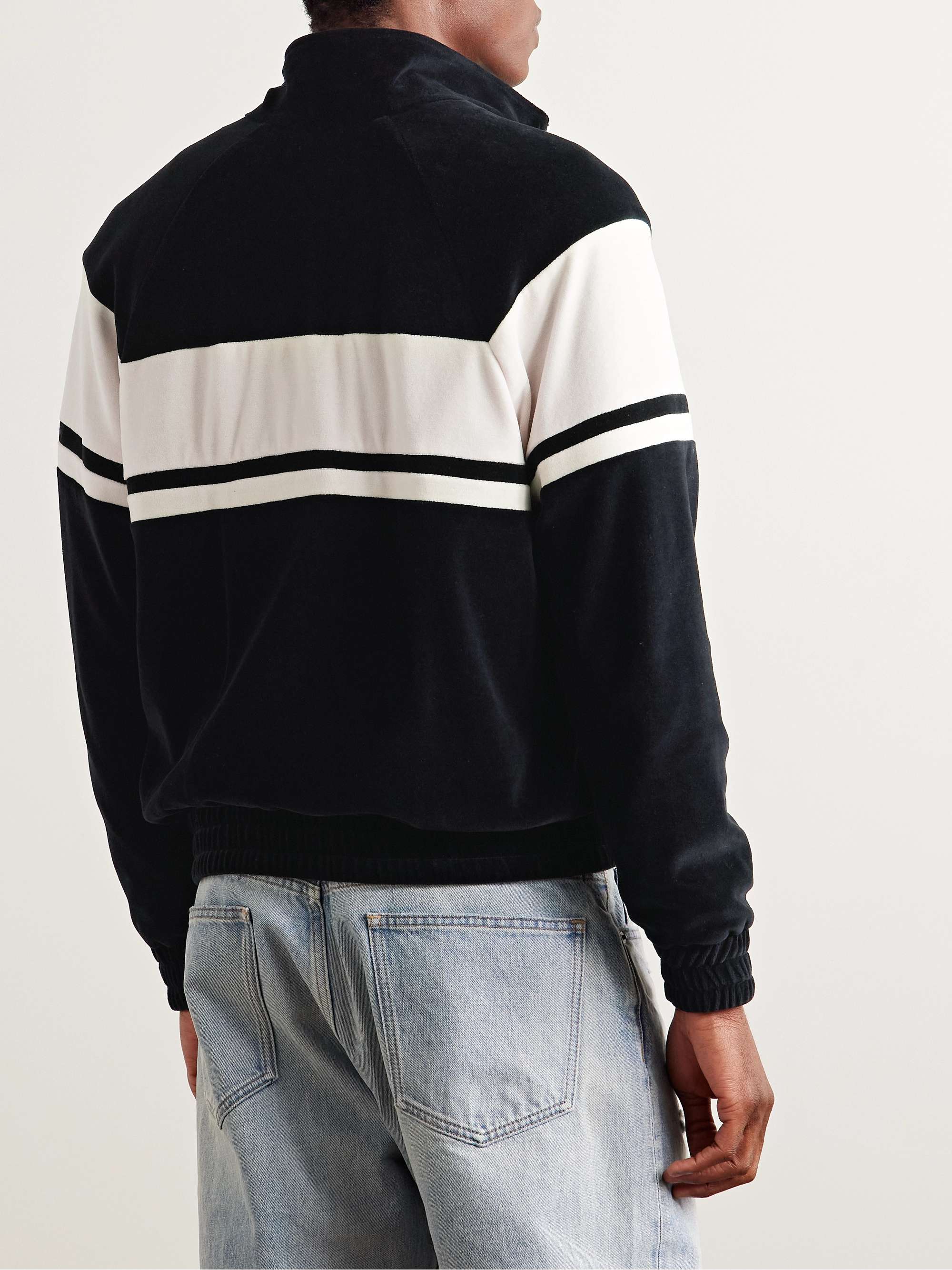 Logo-Embroidered Cotton-Blend Velour Track Jacket view