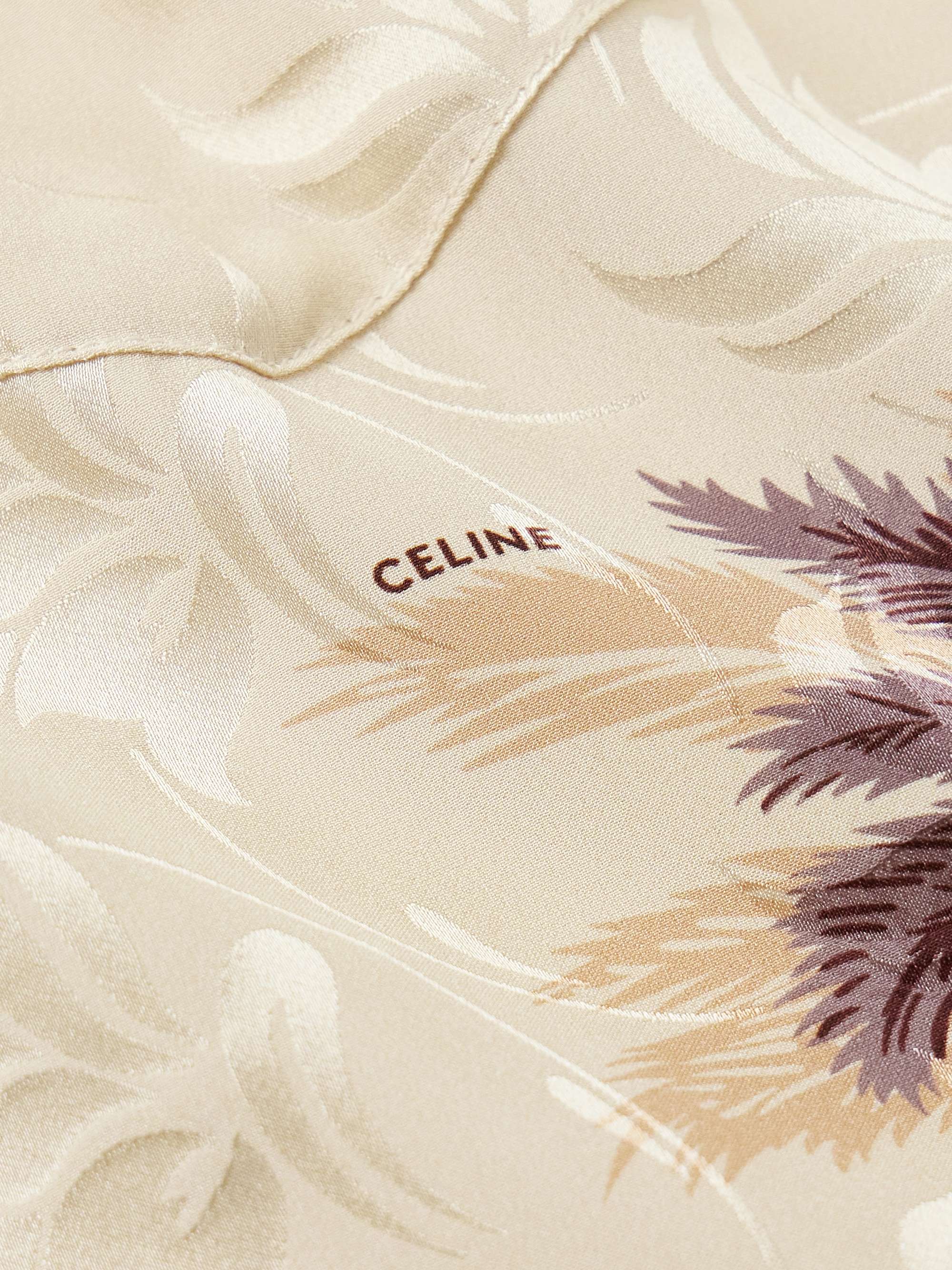Convertible-Collar Printed Silk Crepe De Chine Shirt view