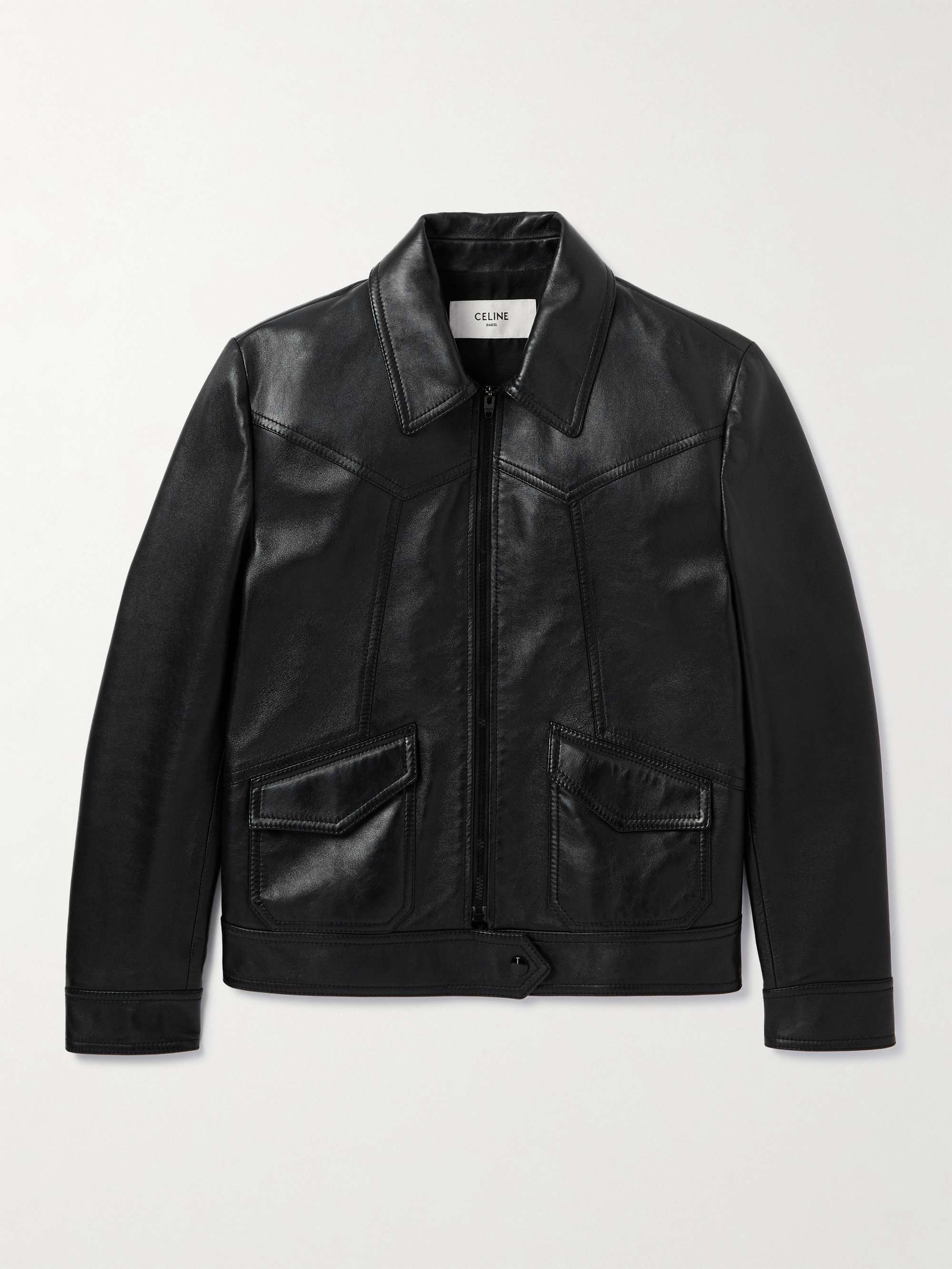 Panelled Leather Jacket view