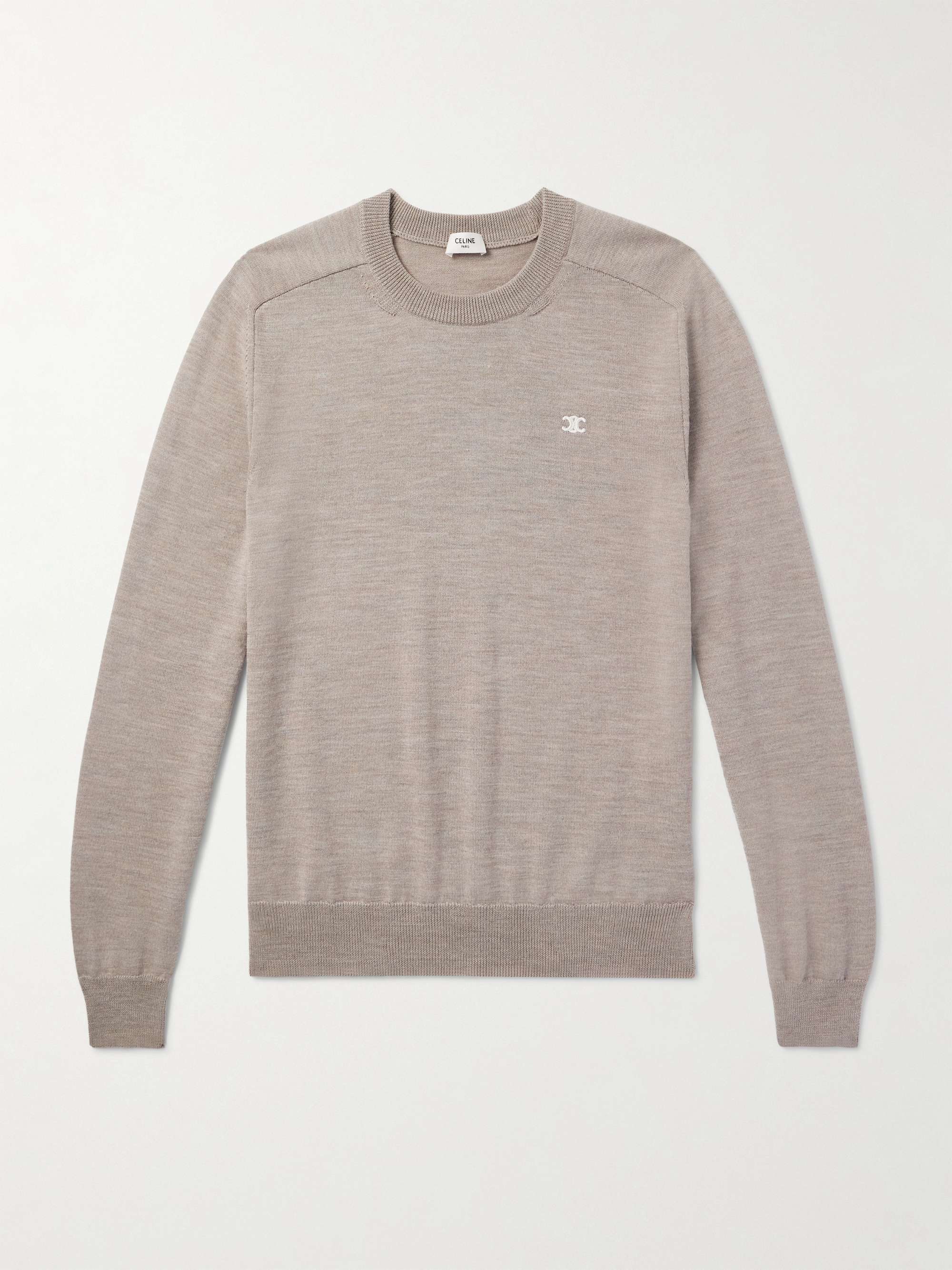 Triomphe Logo-Embroidered Wool Sweater view