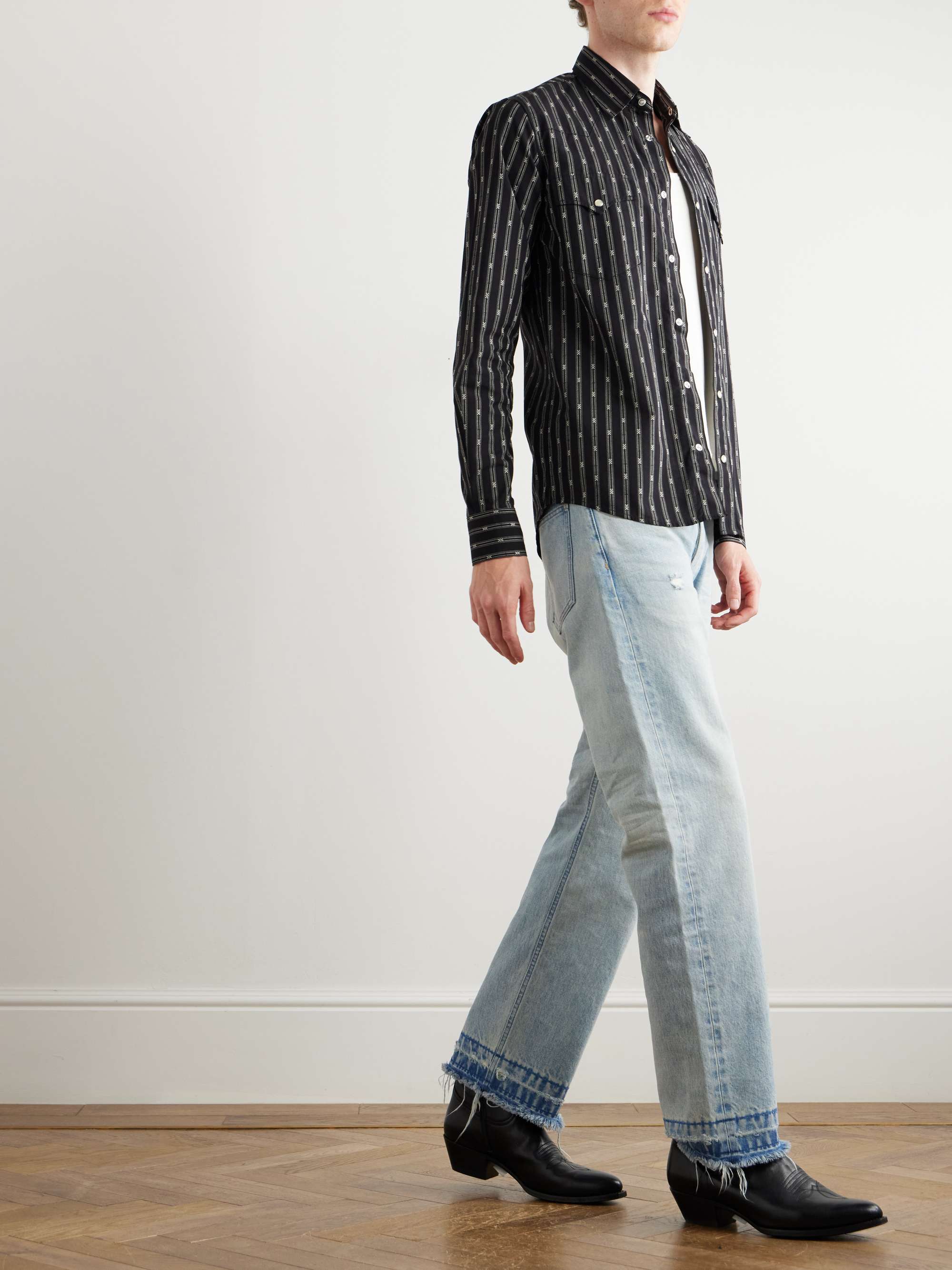 Triomphe Slim-Fit Striped Cotton Western Shirt view