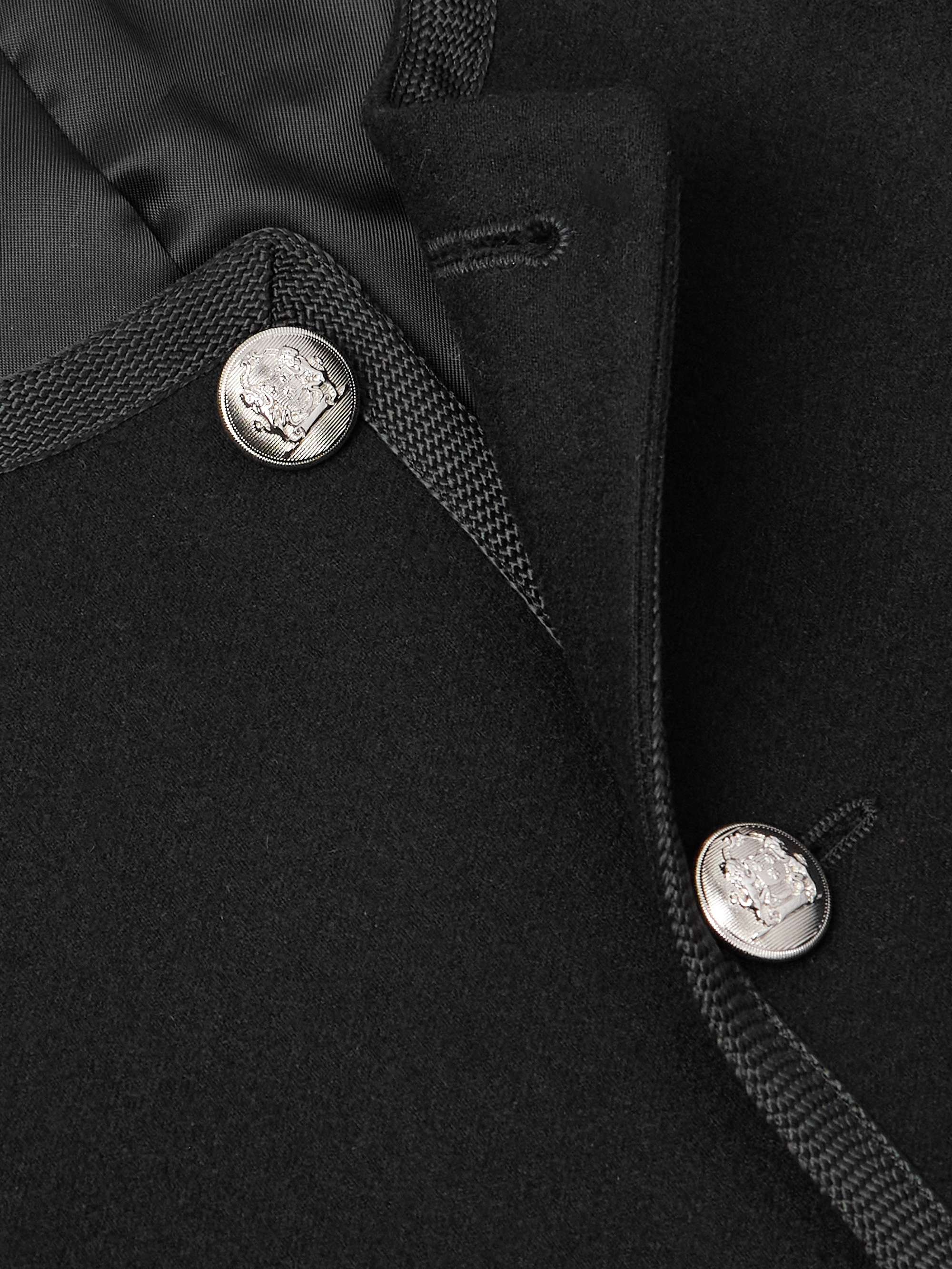 Slim-Fit Cropped Webbing-Trimmed Cashmere-Felt Jacket view