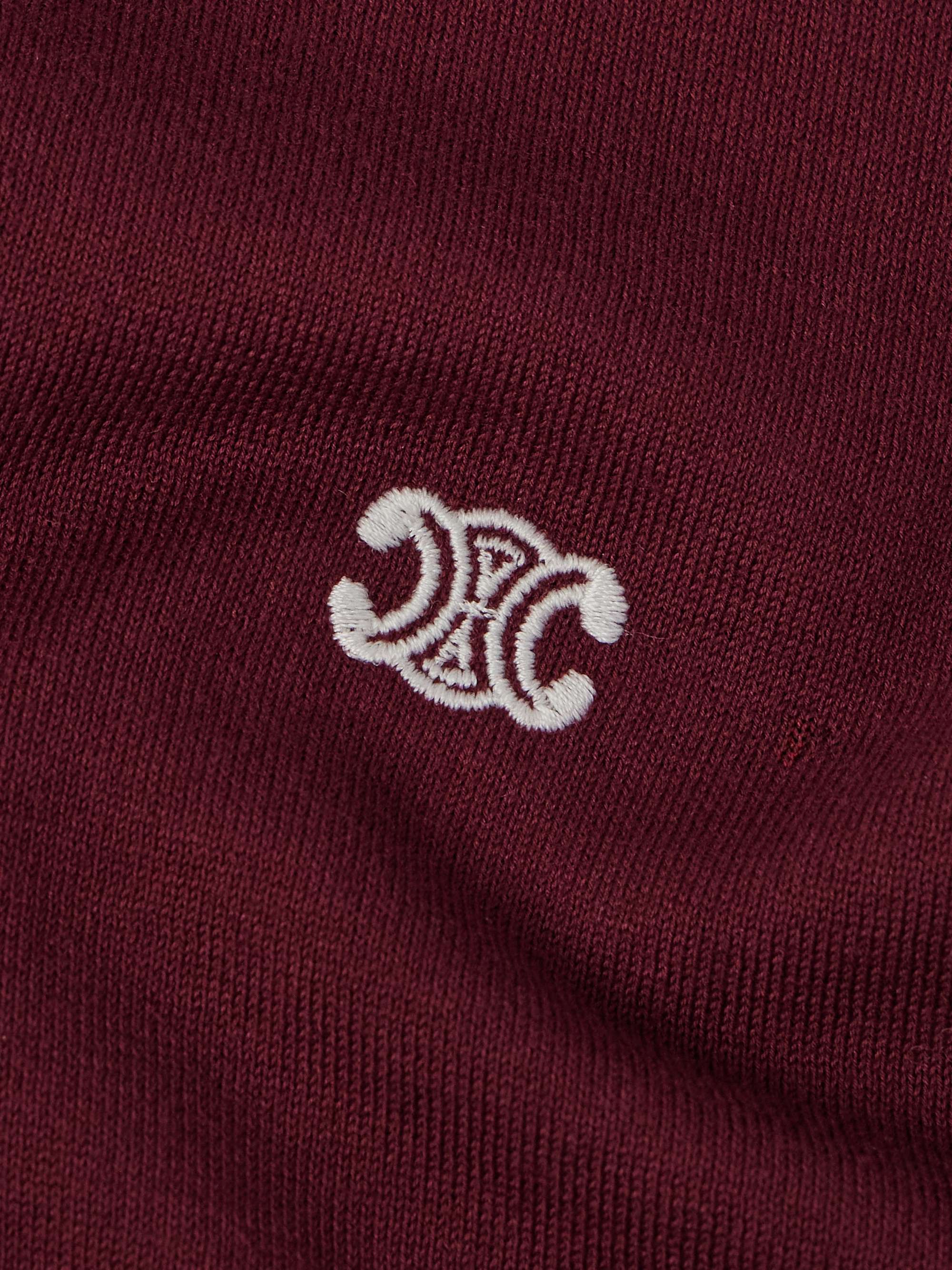 Triomphe Slim-Fit Cropped Logo-Embroidered Cotton Polo Shirt view
