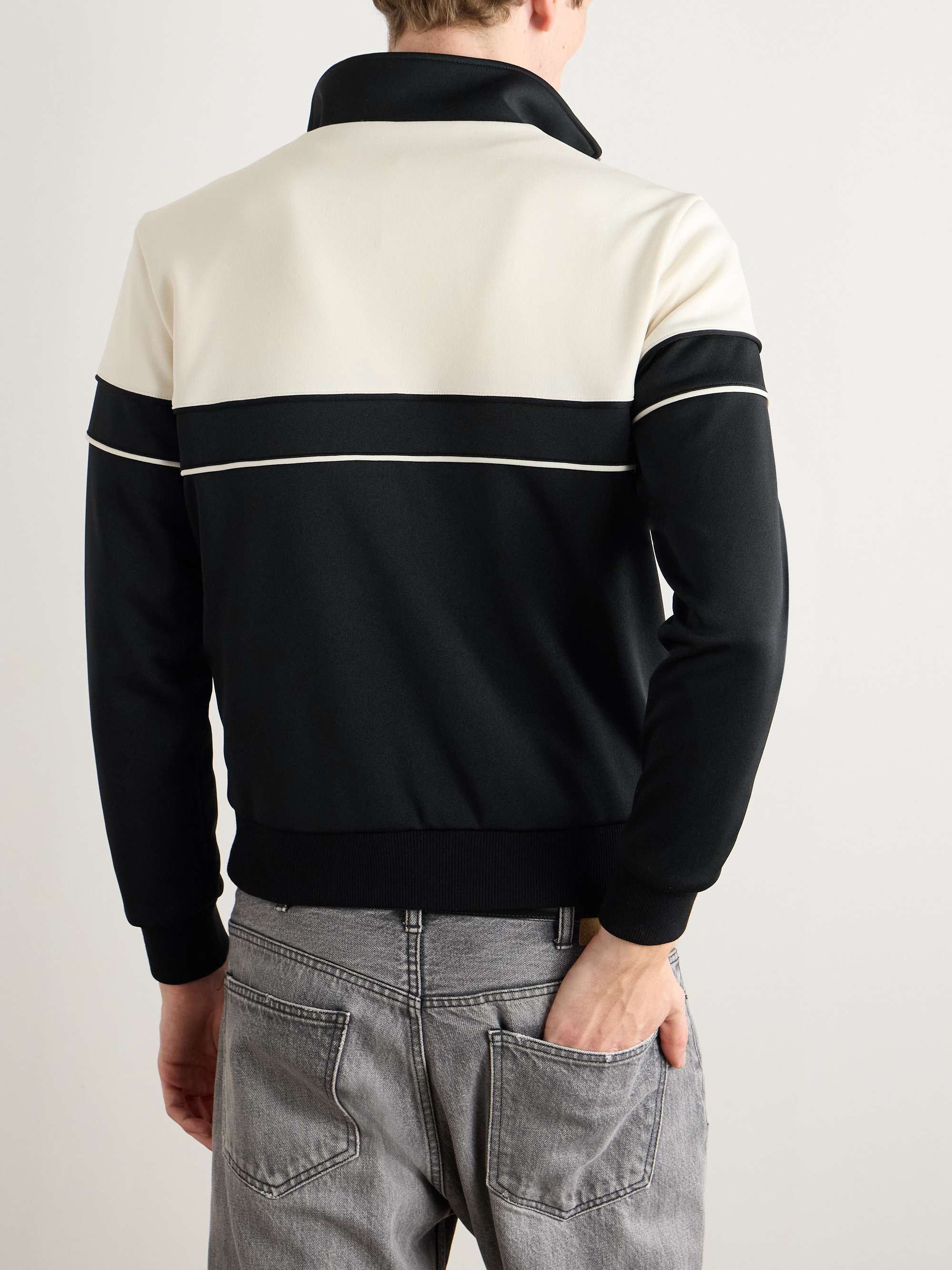 Logo-Embroidered Colour-Block Jersey Track Jacket view