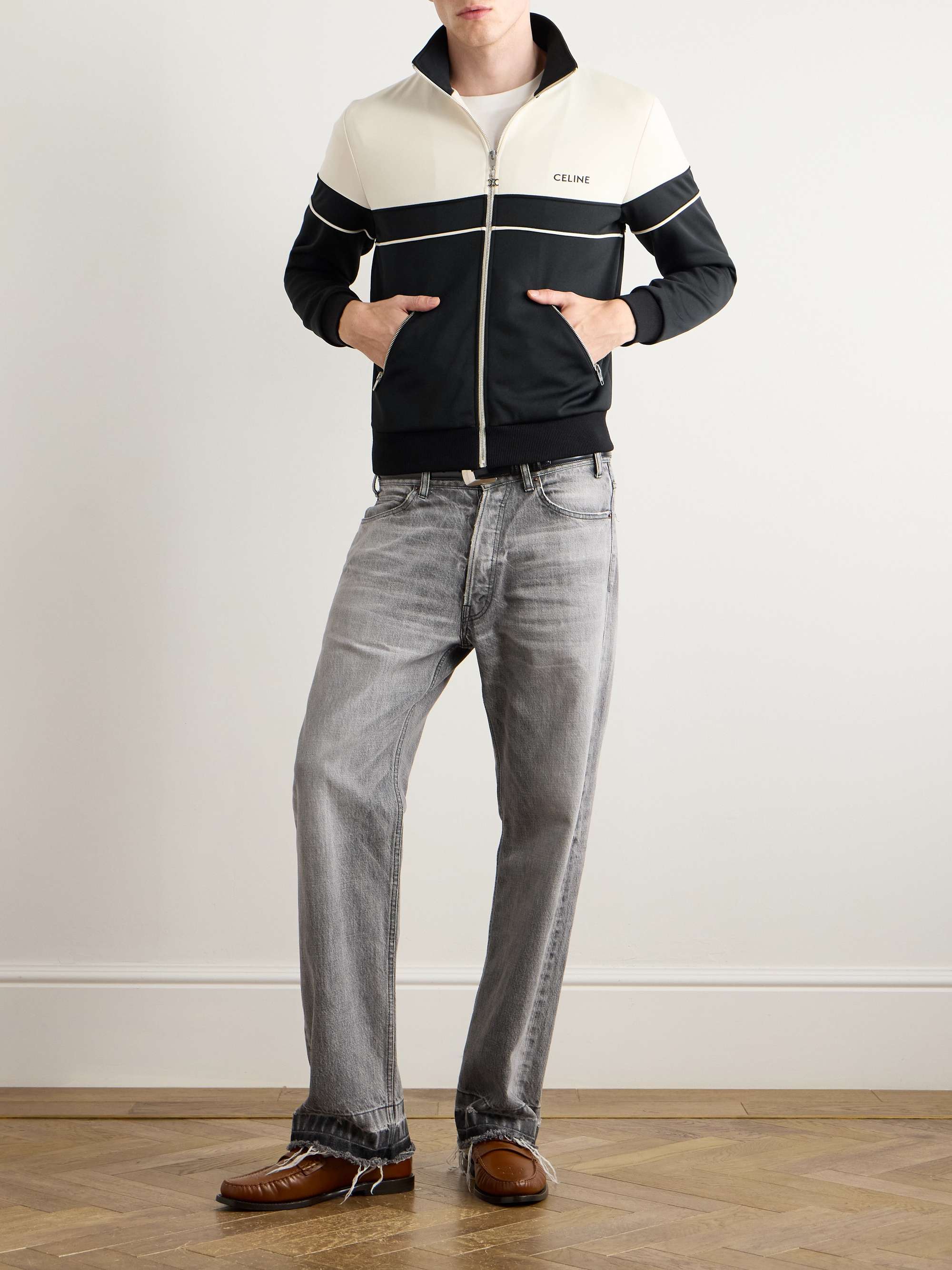 Logo-Embroidered Colour-Block Jersey Track Jacket view