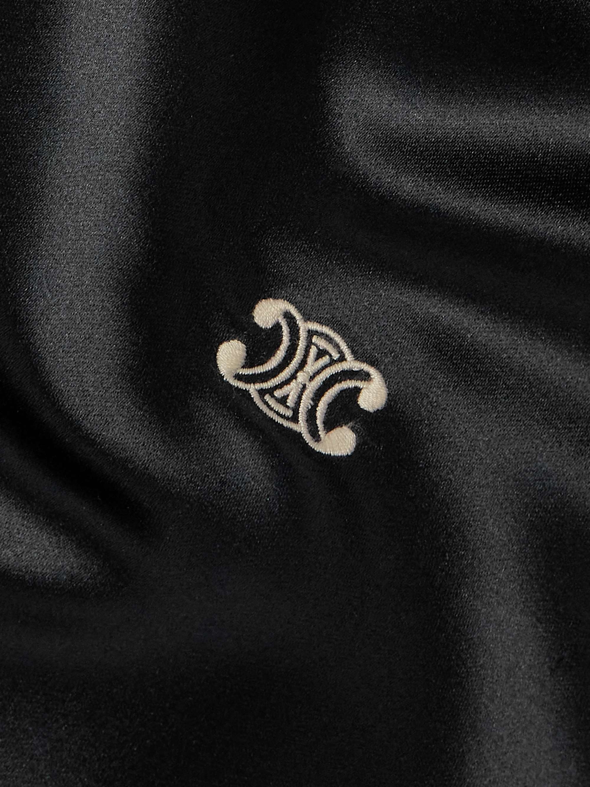 Teddy Logo-Embroidered Satin Varsity Jacket view