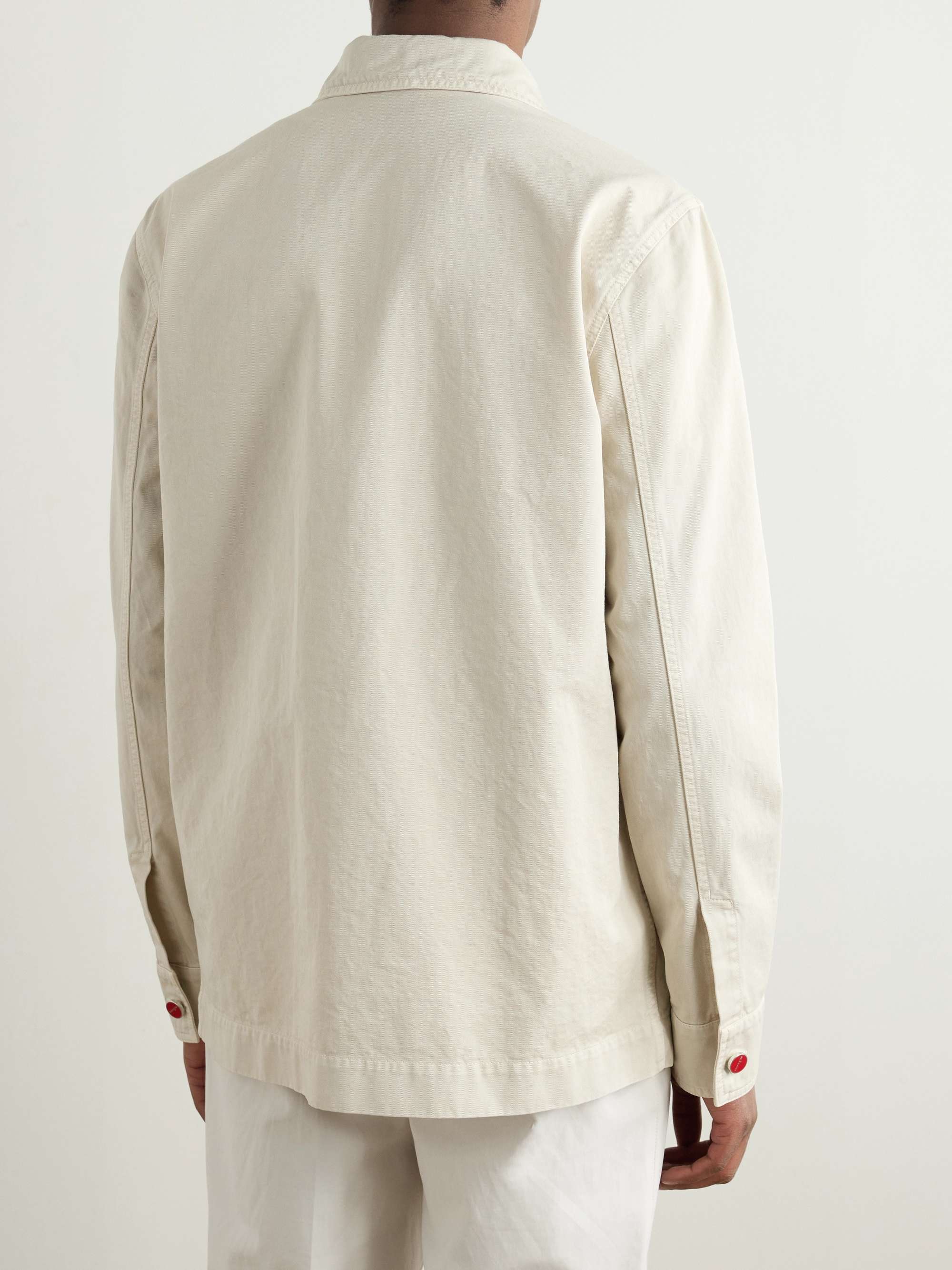 Logo-Embroidered Cotton-Twill Overshirt view