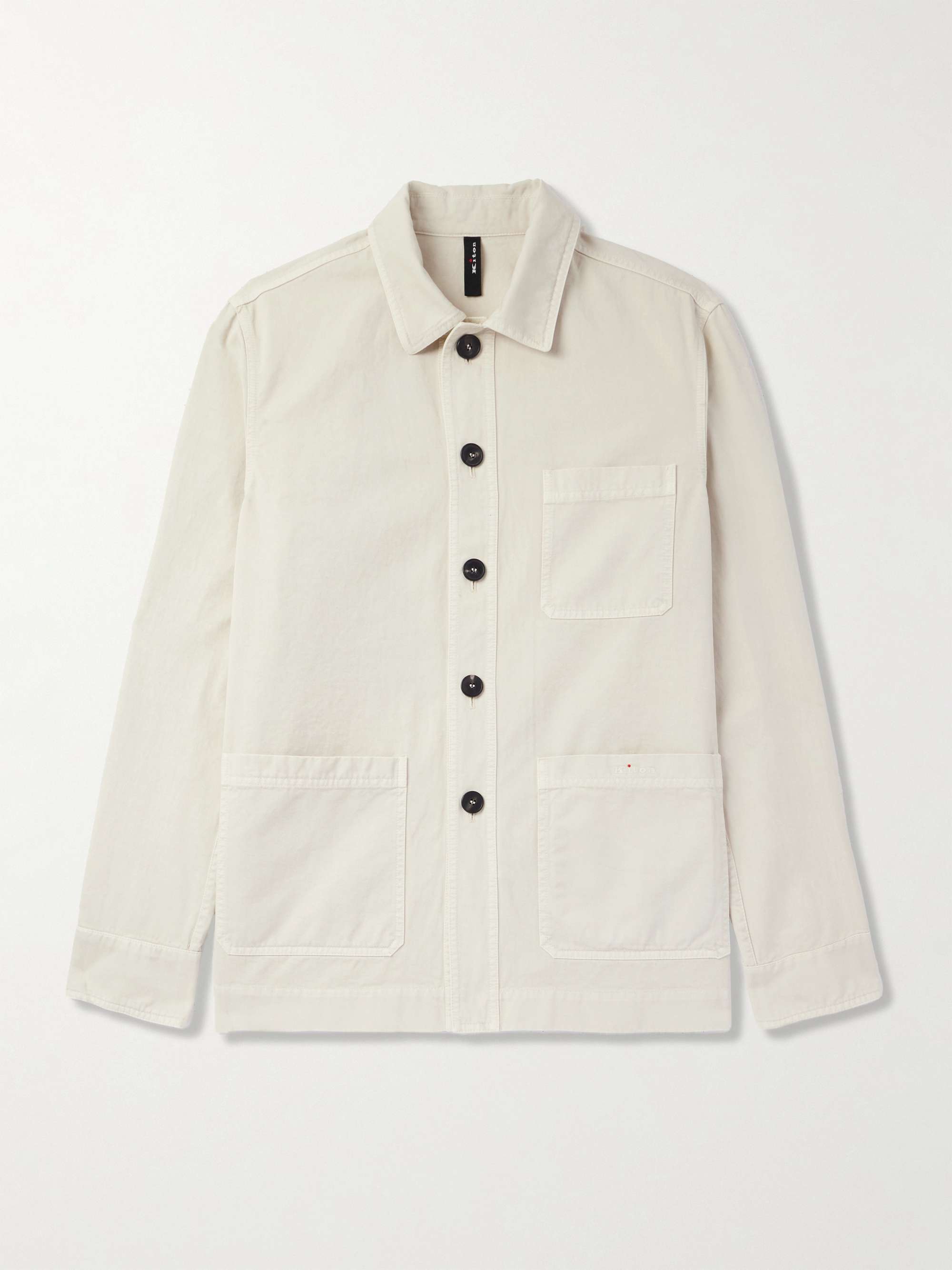Logo-Embroidered Cotton-Twill Overshirt view