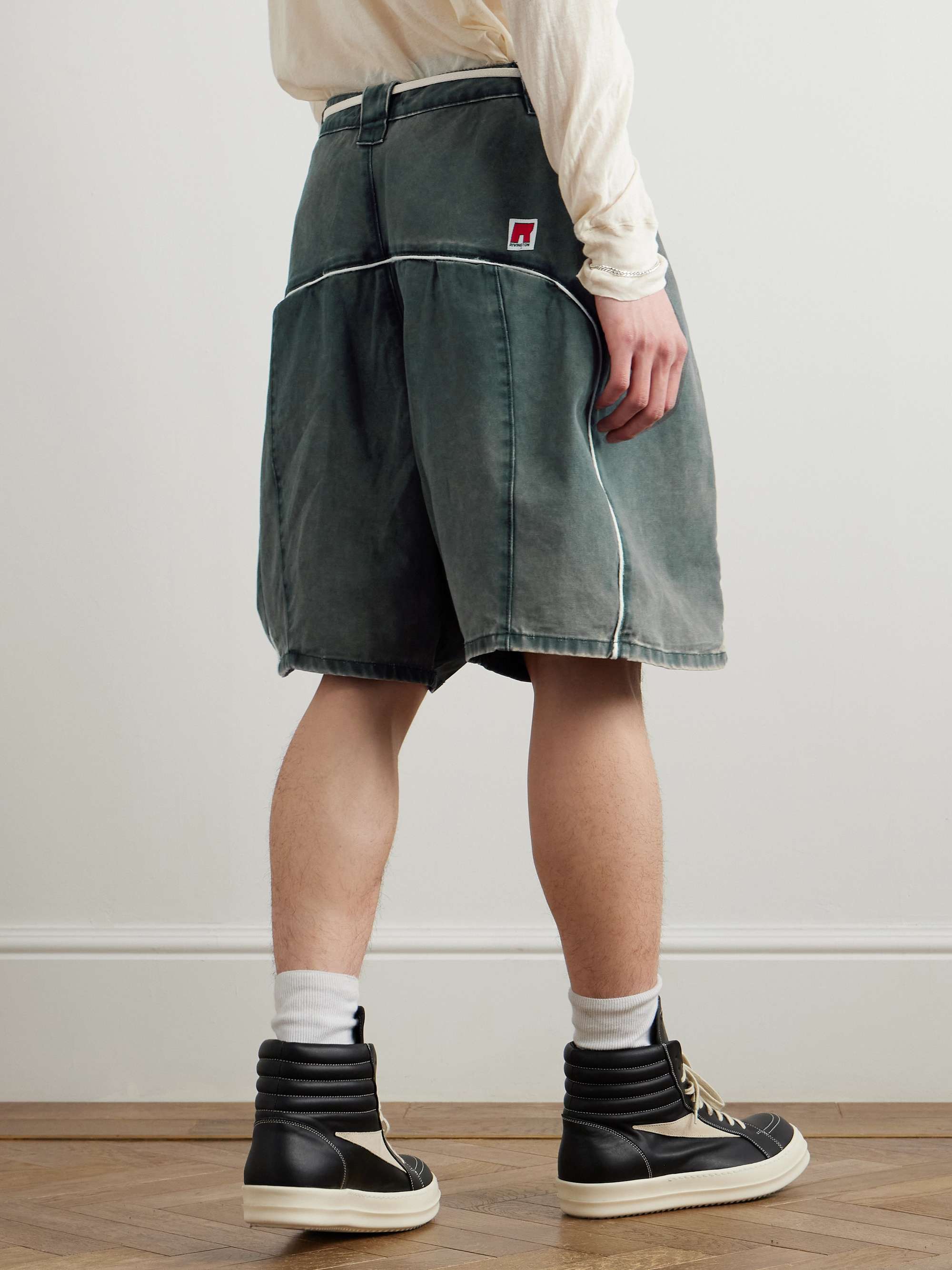 Father Pontius Wide-Leg Belted Cotton Shorts view
