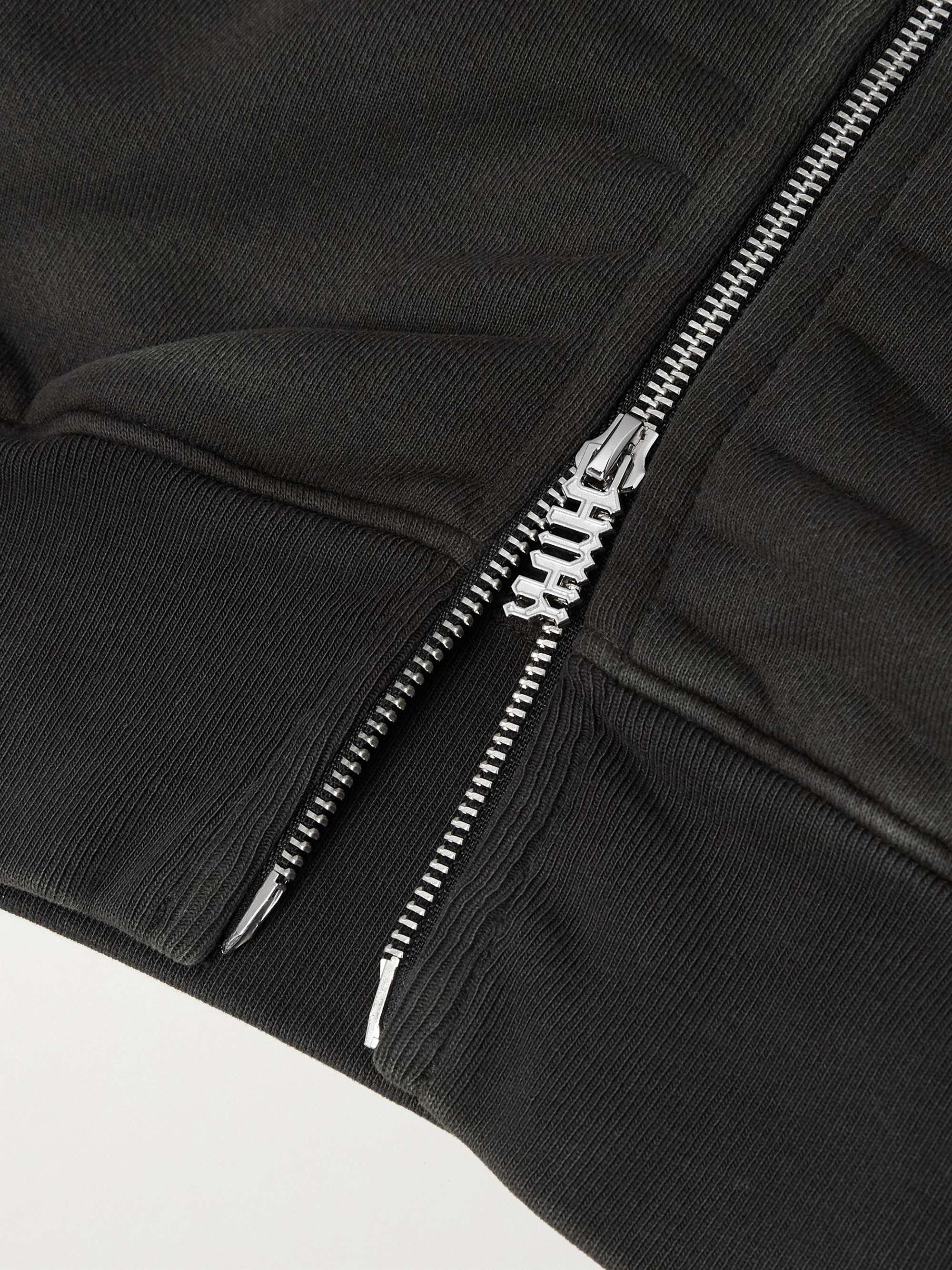 USO-123 Cropped Printed Cotton-Jersey Zip-Up Hoodie view
