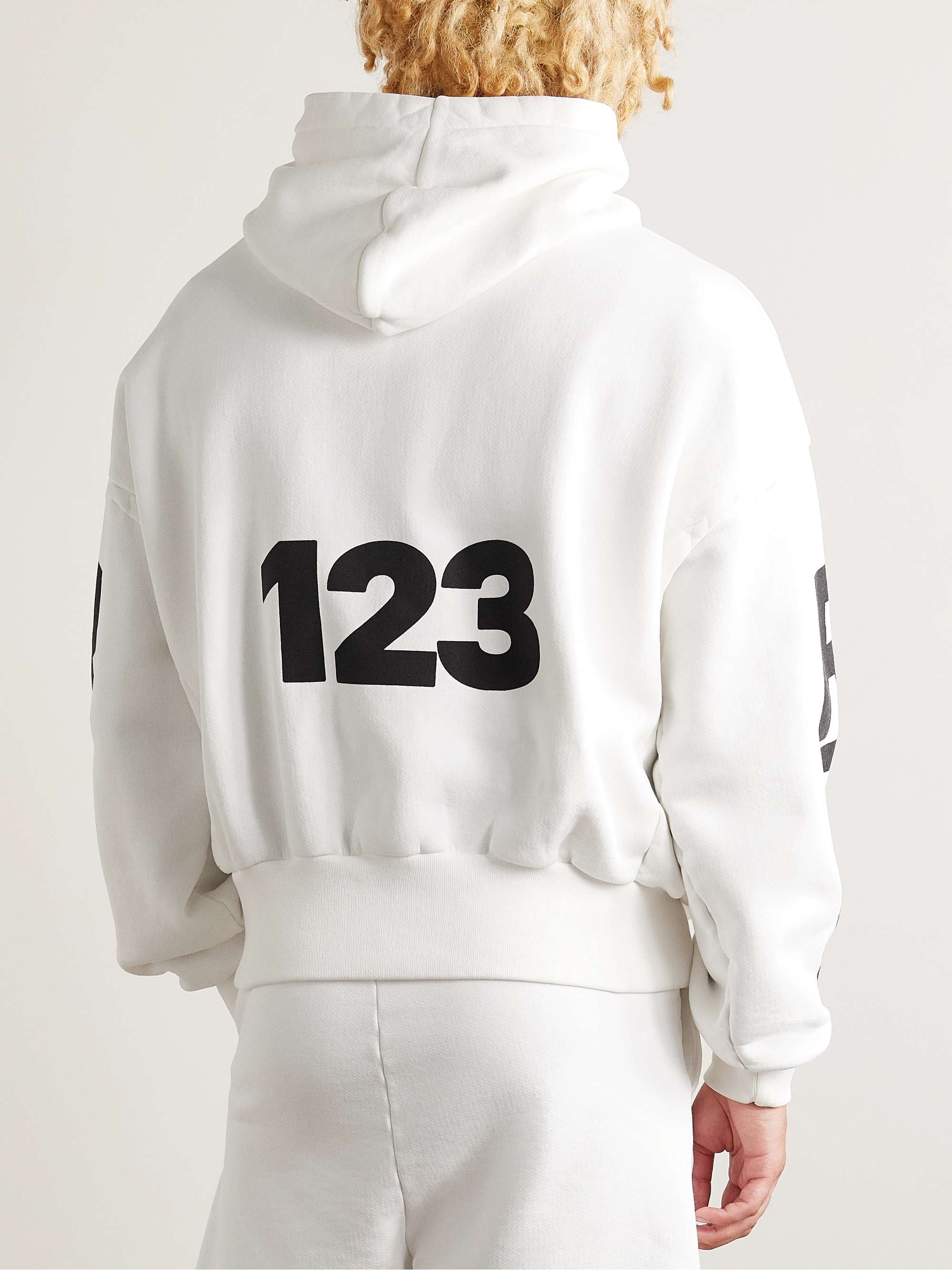 USO-123 Logo-Print Embroidered Cotton-Jersey Hoodie view
