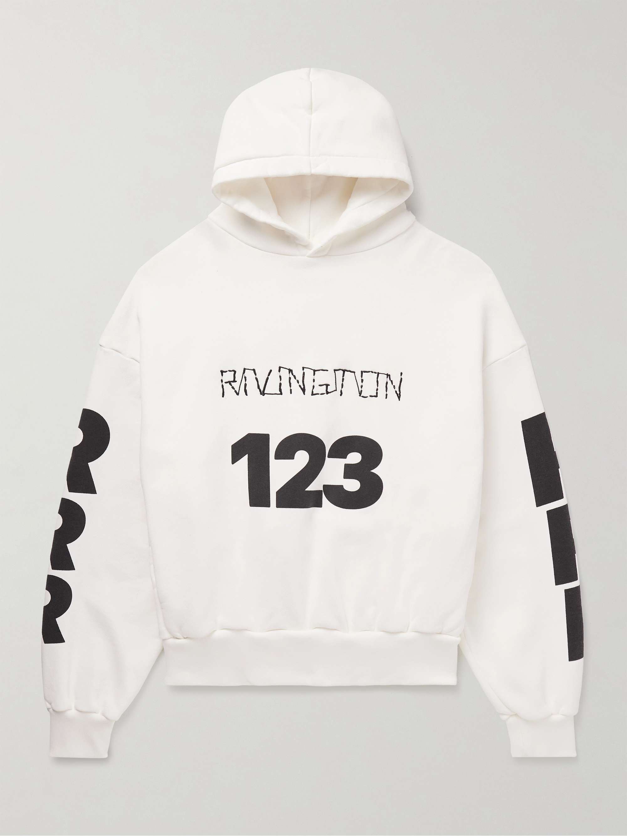 USO-123 Logo-Print Embroidered Cotton-Jersey Hoodie view