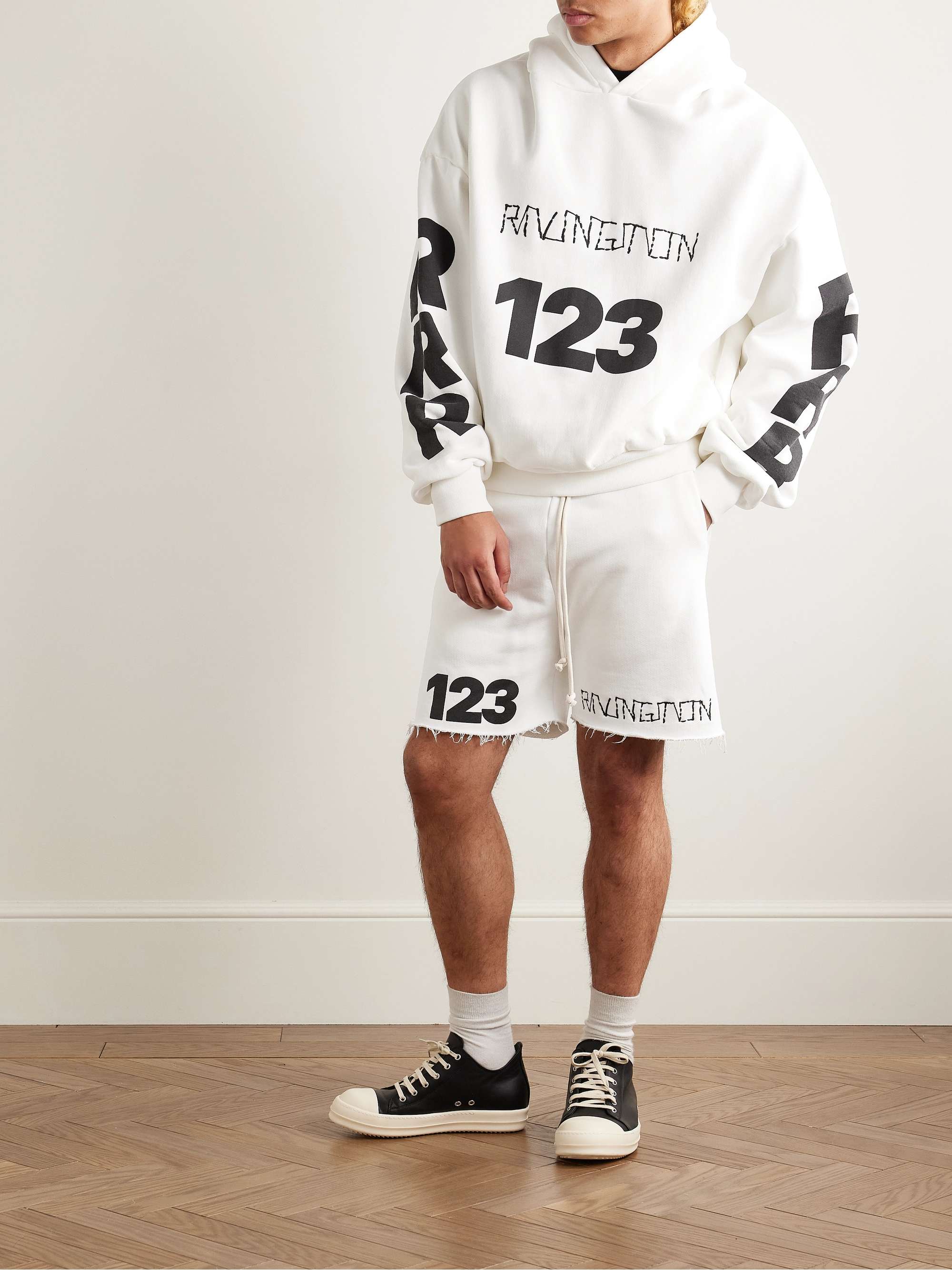 USO-123 Logo-Print Embroidered Cotton-Jersey Hoodie view