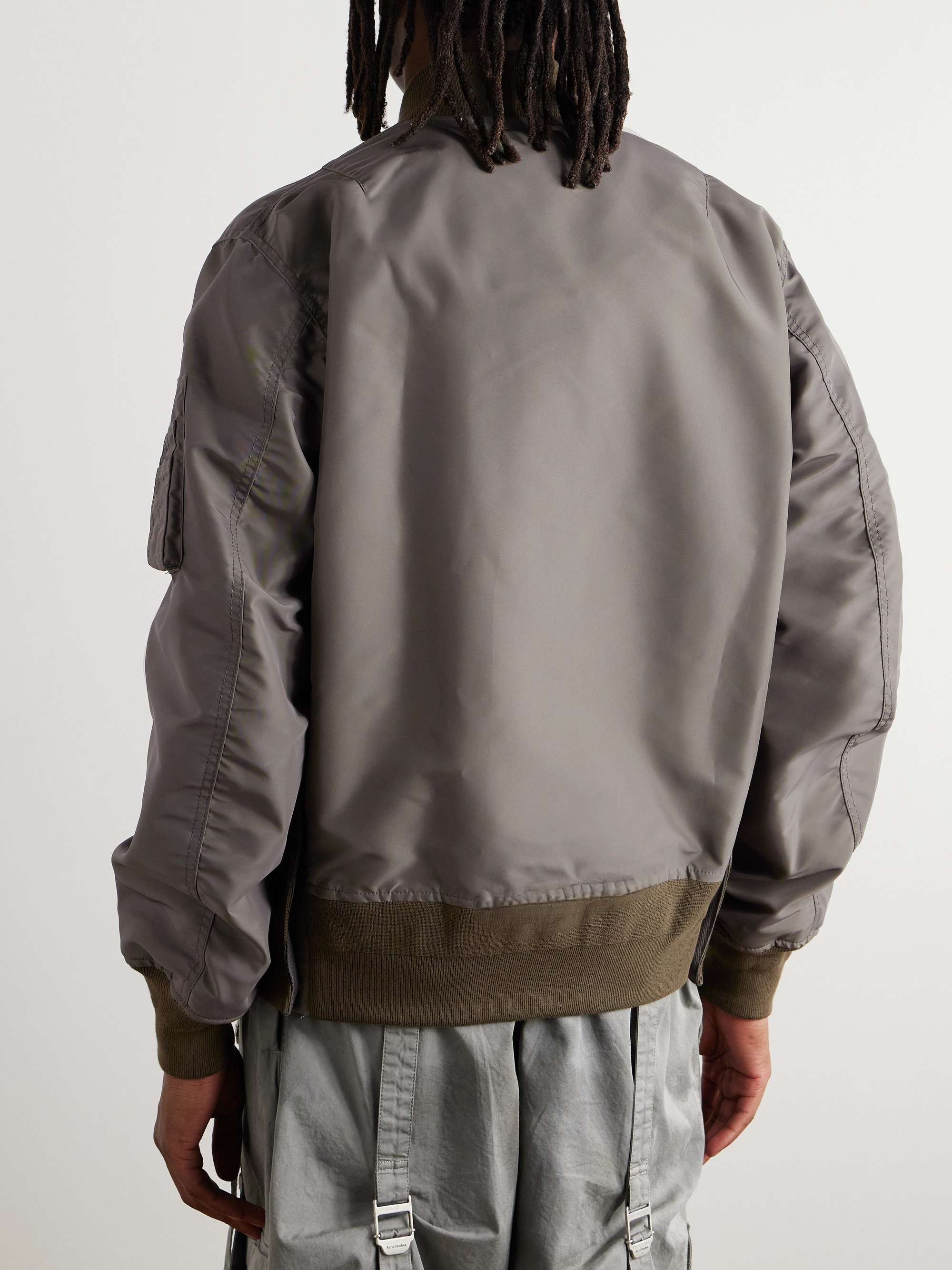 Padded Nylon-Twill Bomber Jacket view
