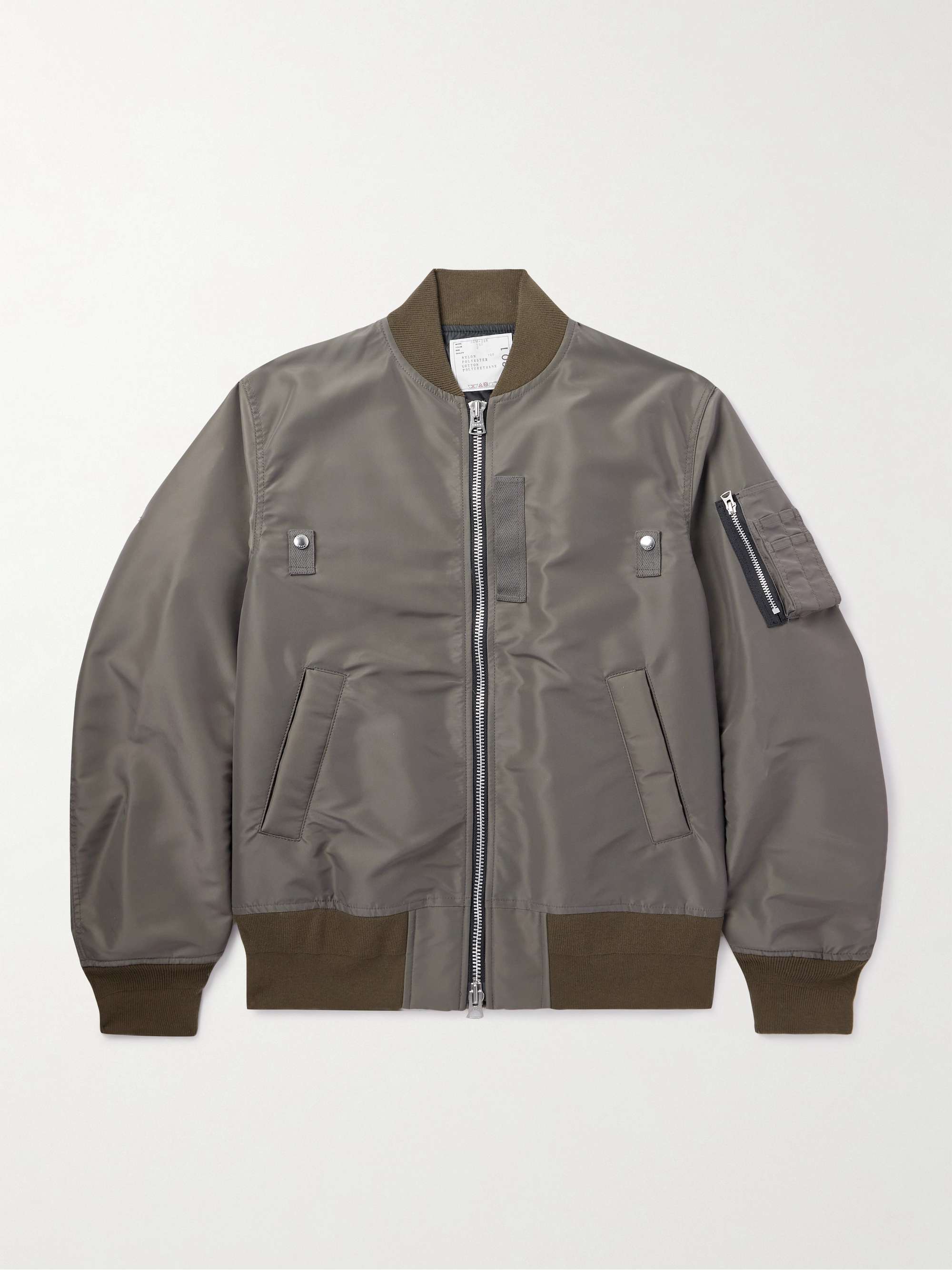 Padded Nylon-Twill Bomber Jacket view