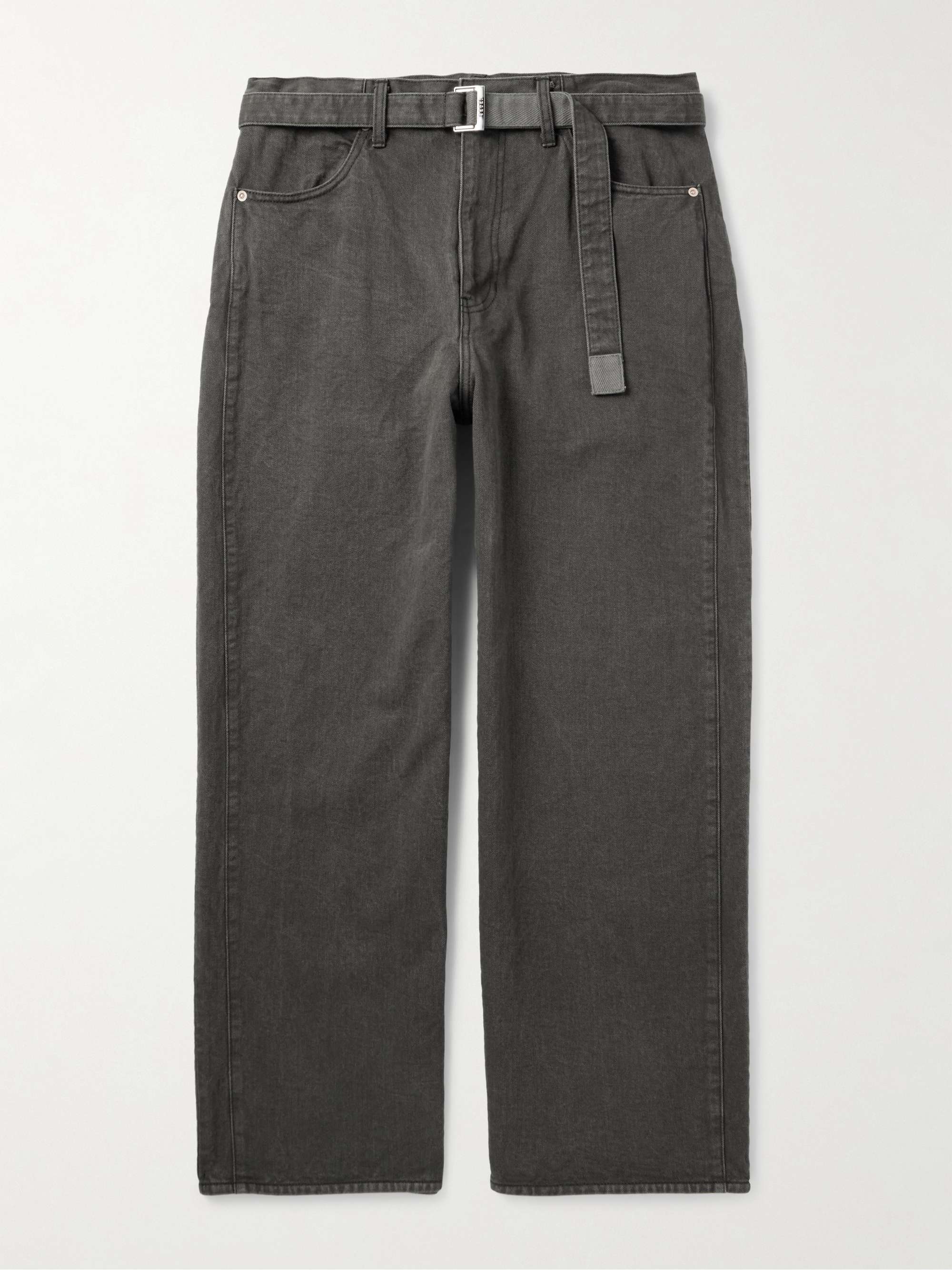Wide-Leg Belted Jeans view