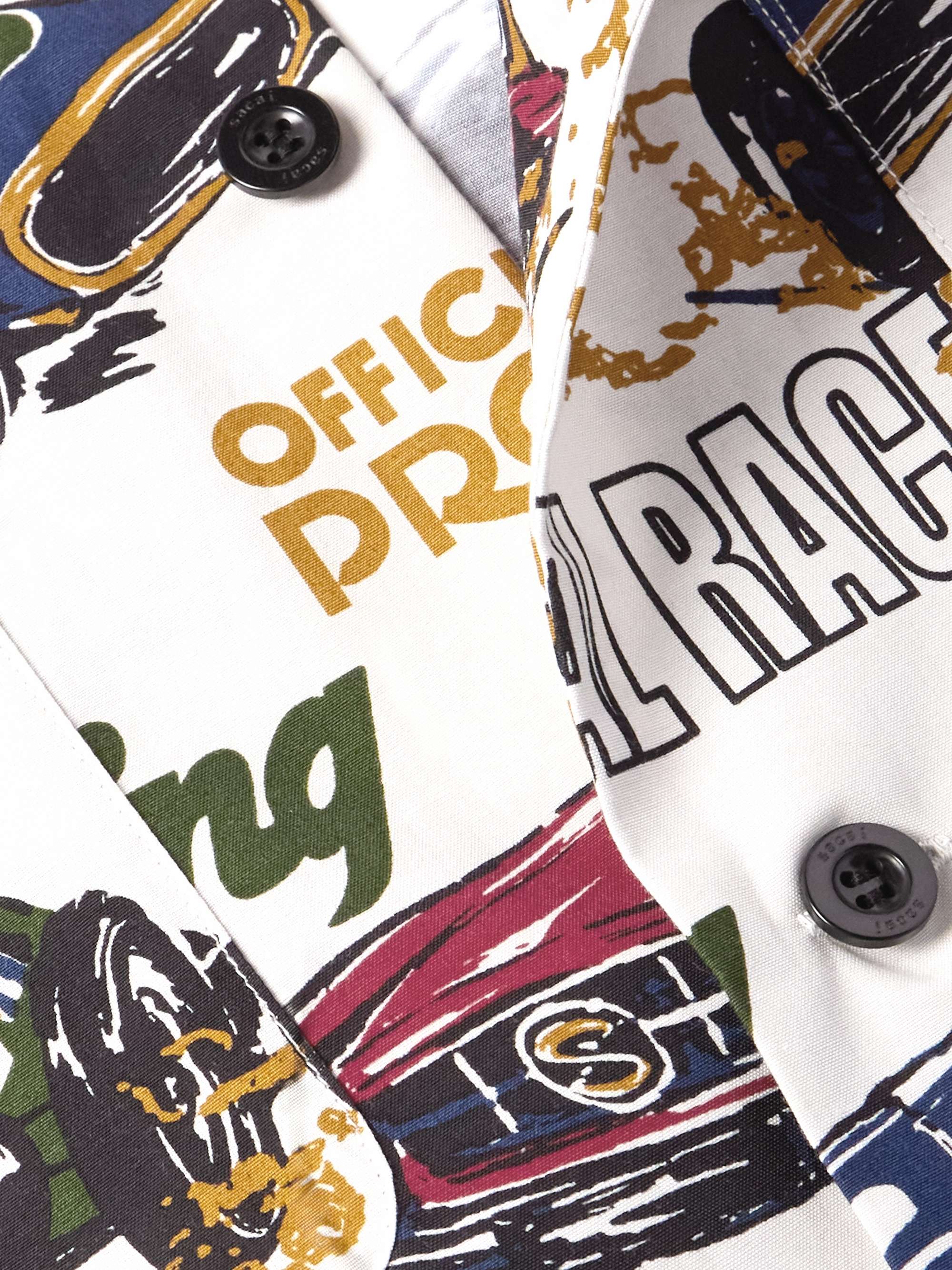 Camp-Collar Printed Poplin Shirt view