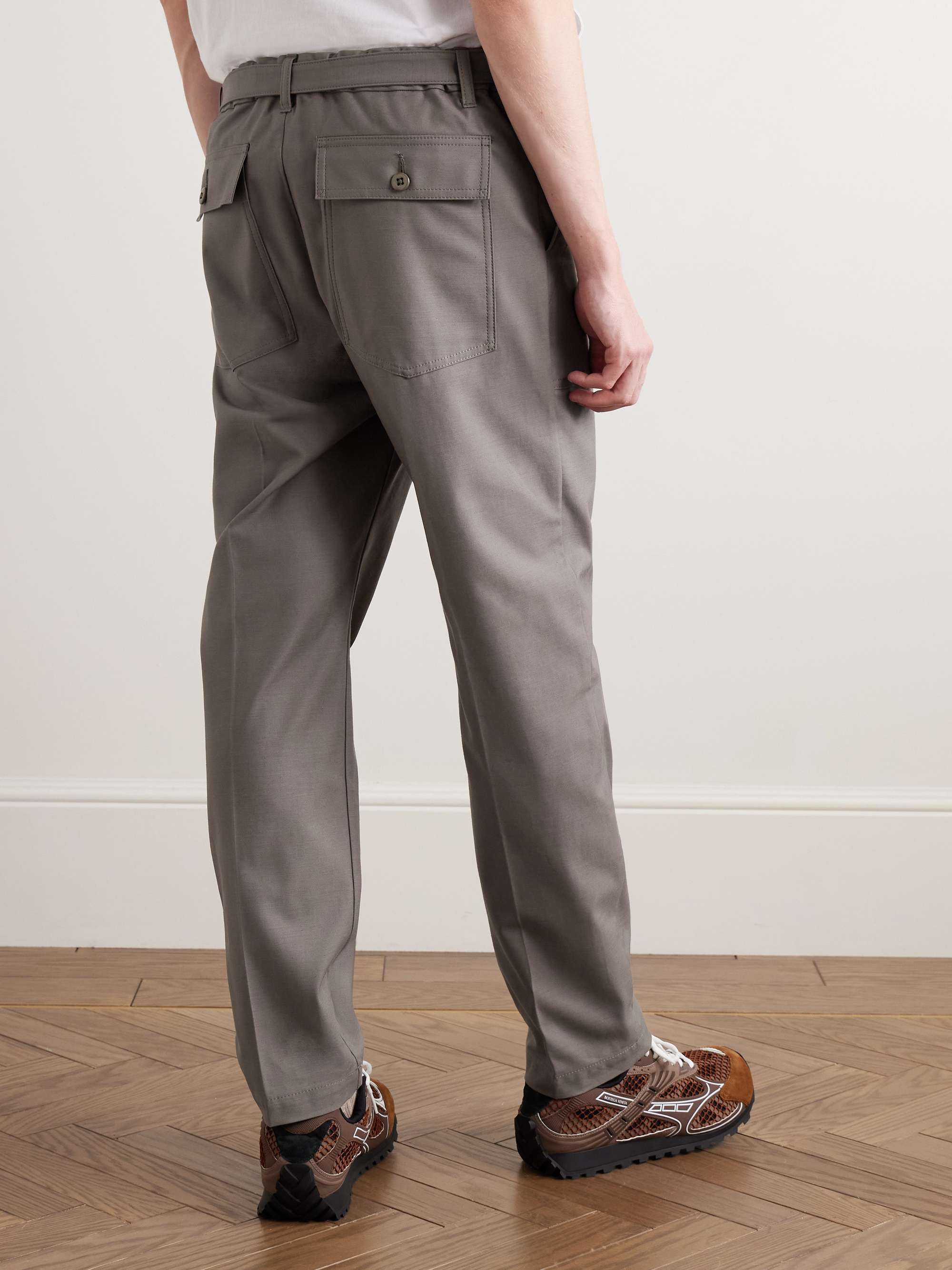 + WTAPS® Slim-Fit Straight-Leg Belted Embroidered Cotton Trousers view