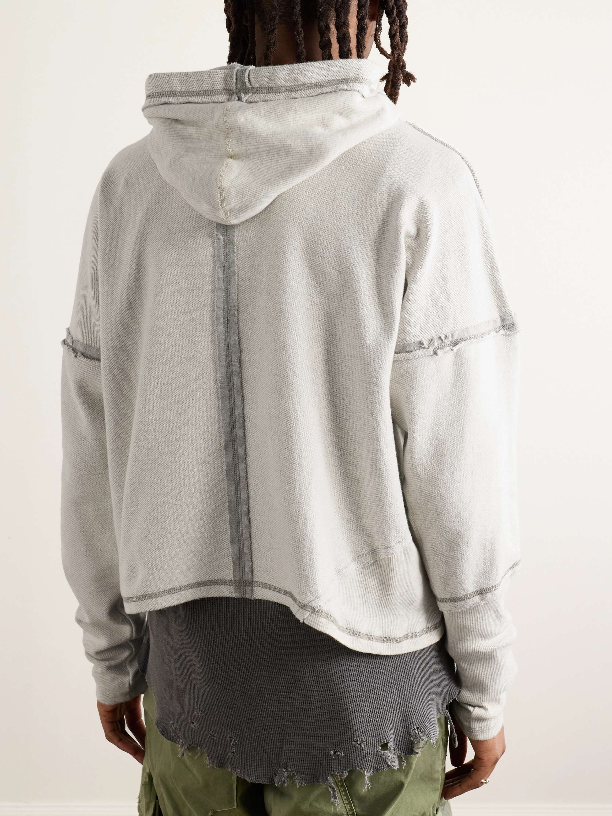 Frayed Cotton-Jersey Hoodie view