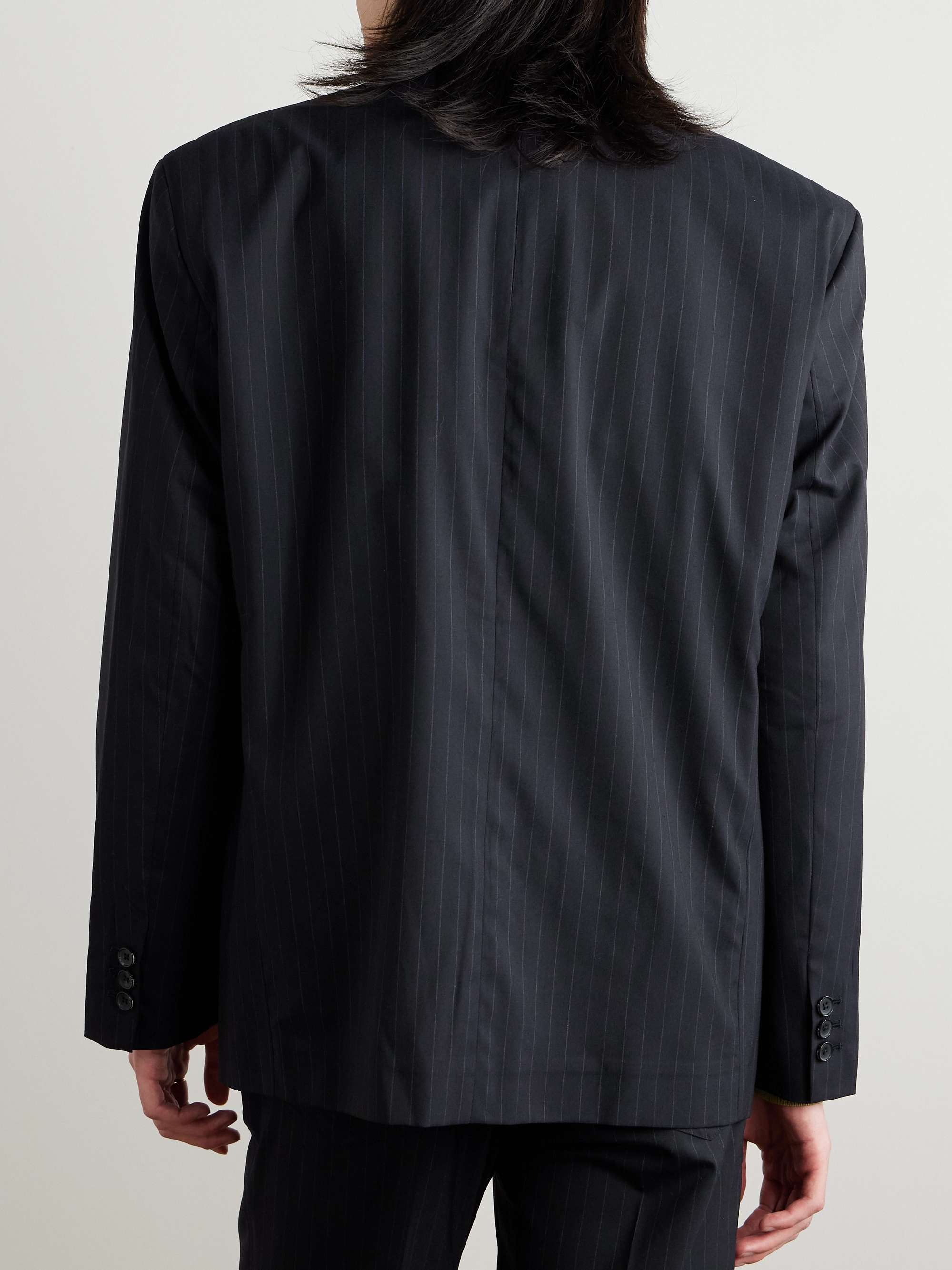 Barrio Pinstriped Wool Blazer view
