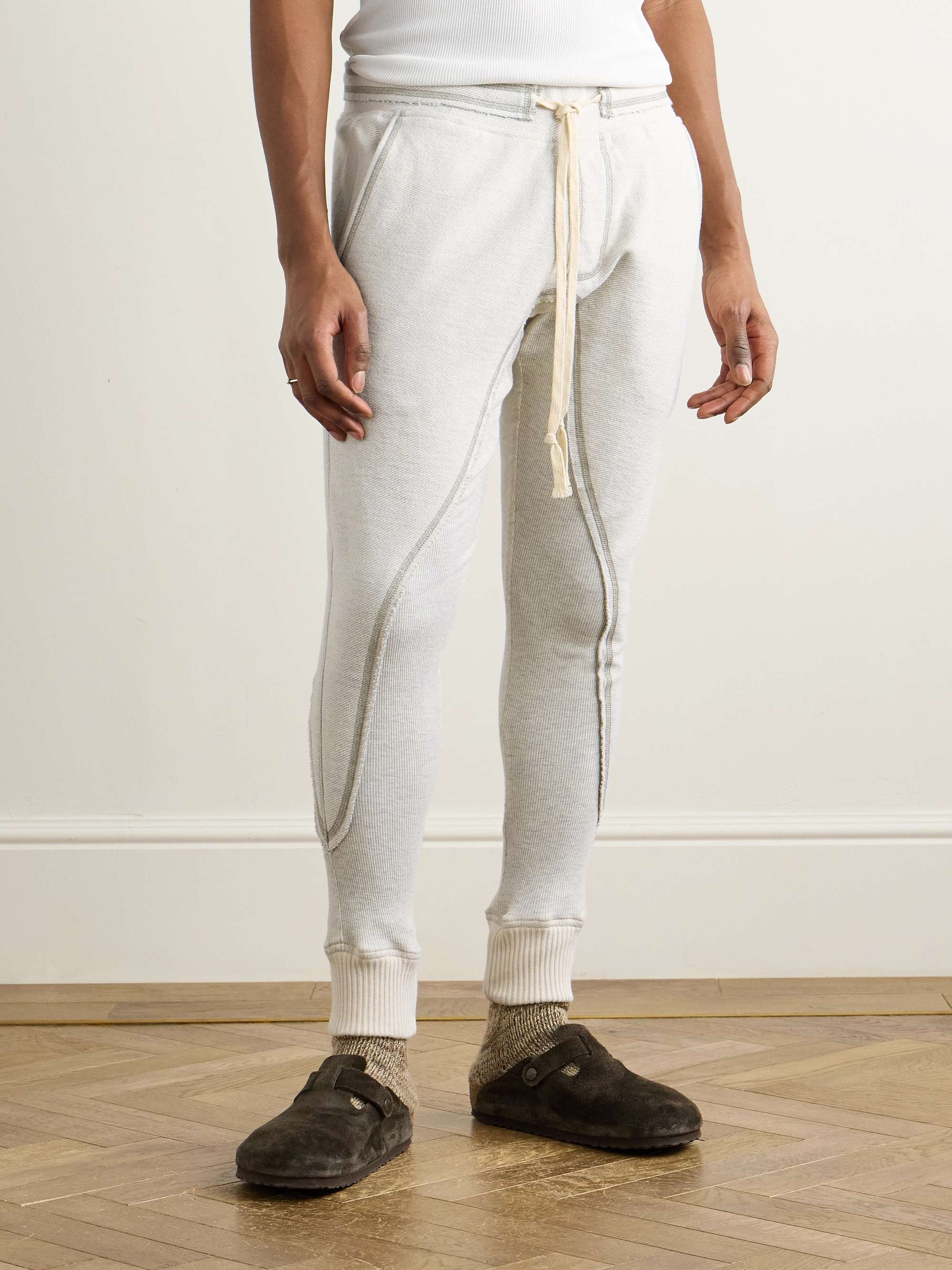 Slim-Fit Panelled Cotton-Jersey Sweatpants view
