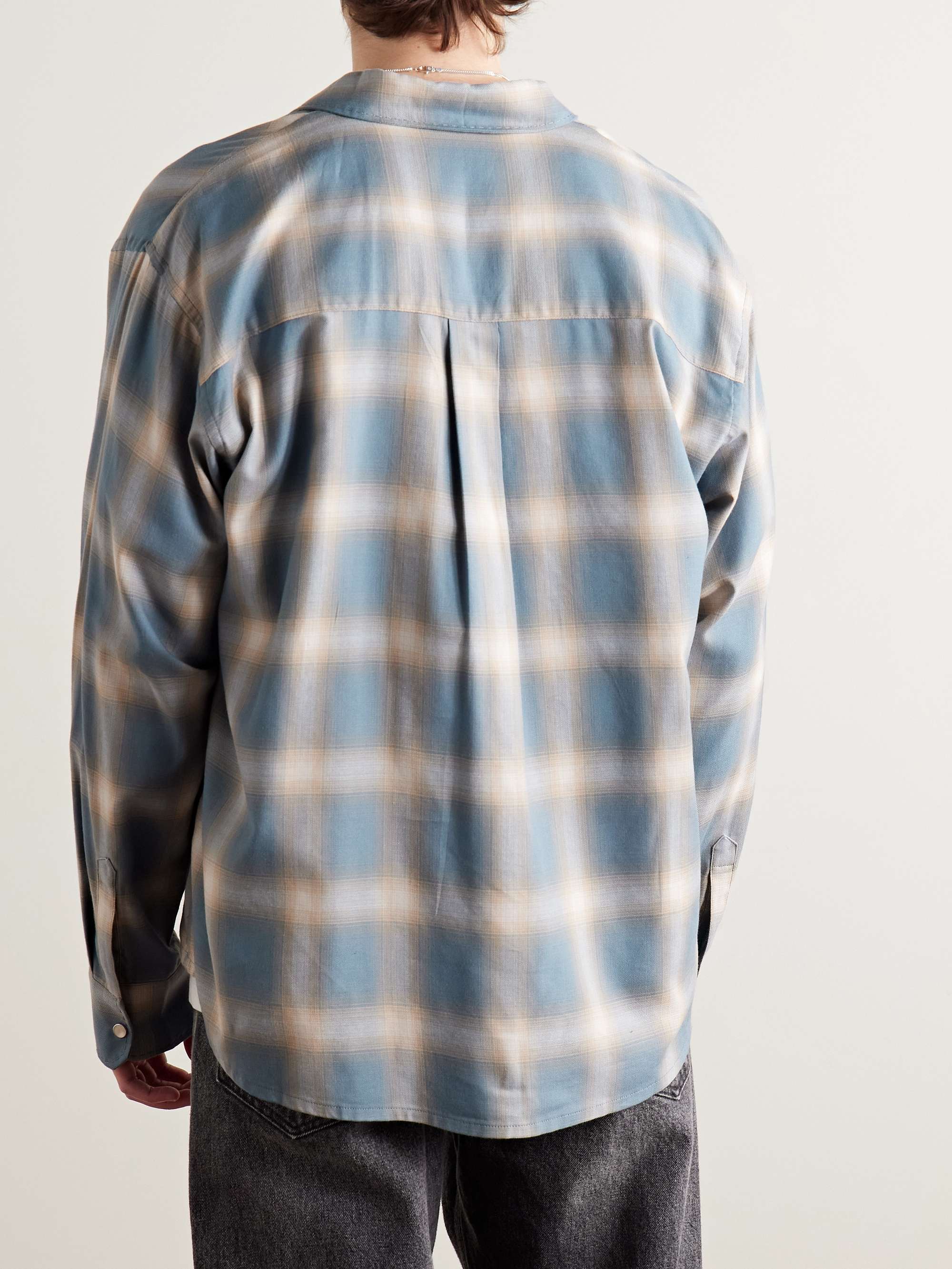 Checked Cotton-Blend Flannel Shirt view