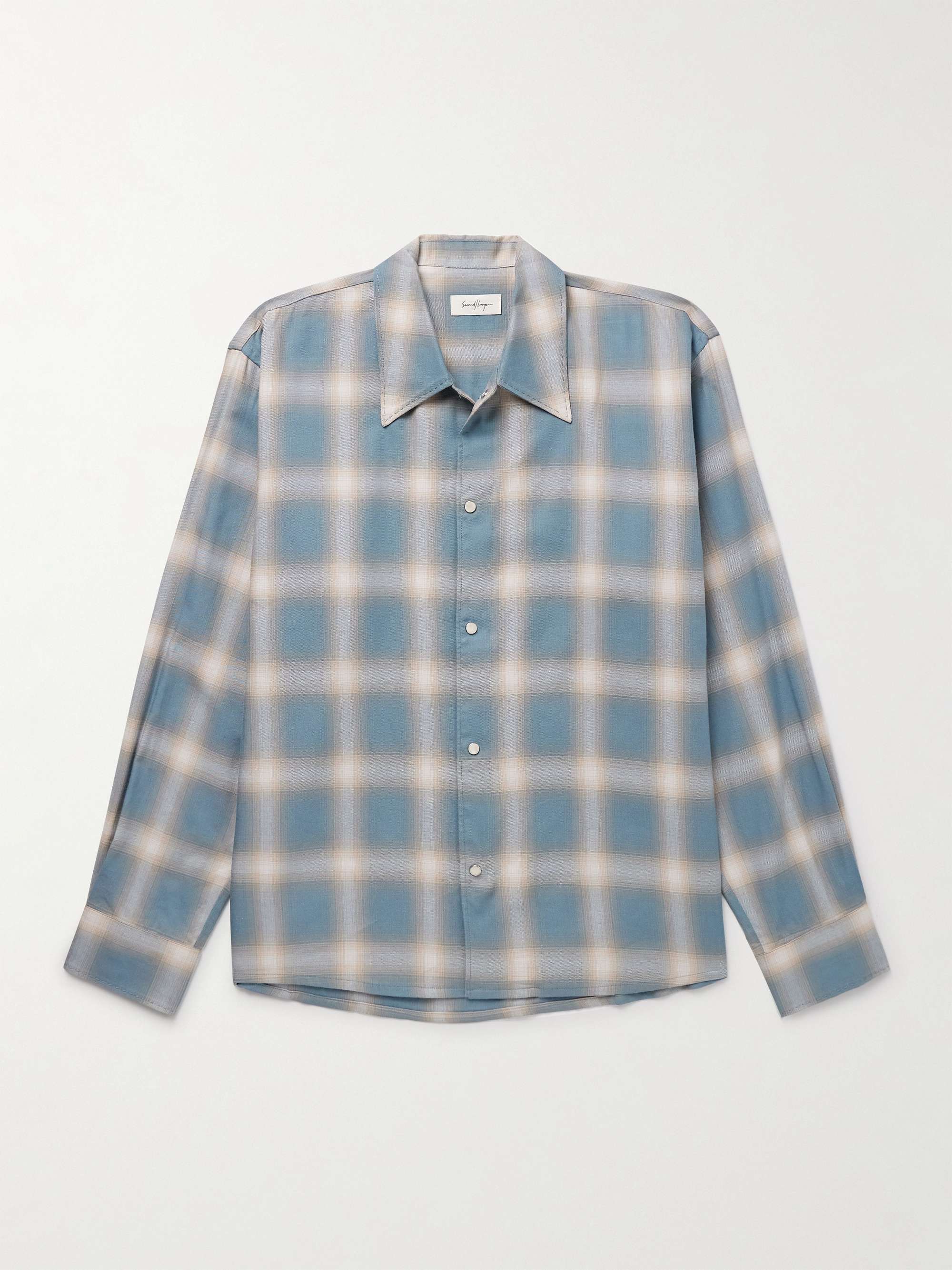 Checked Cotton-Blend Flannel Shirt view