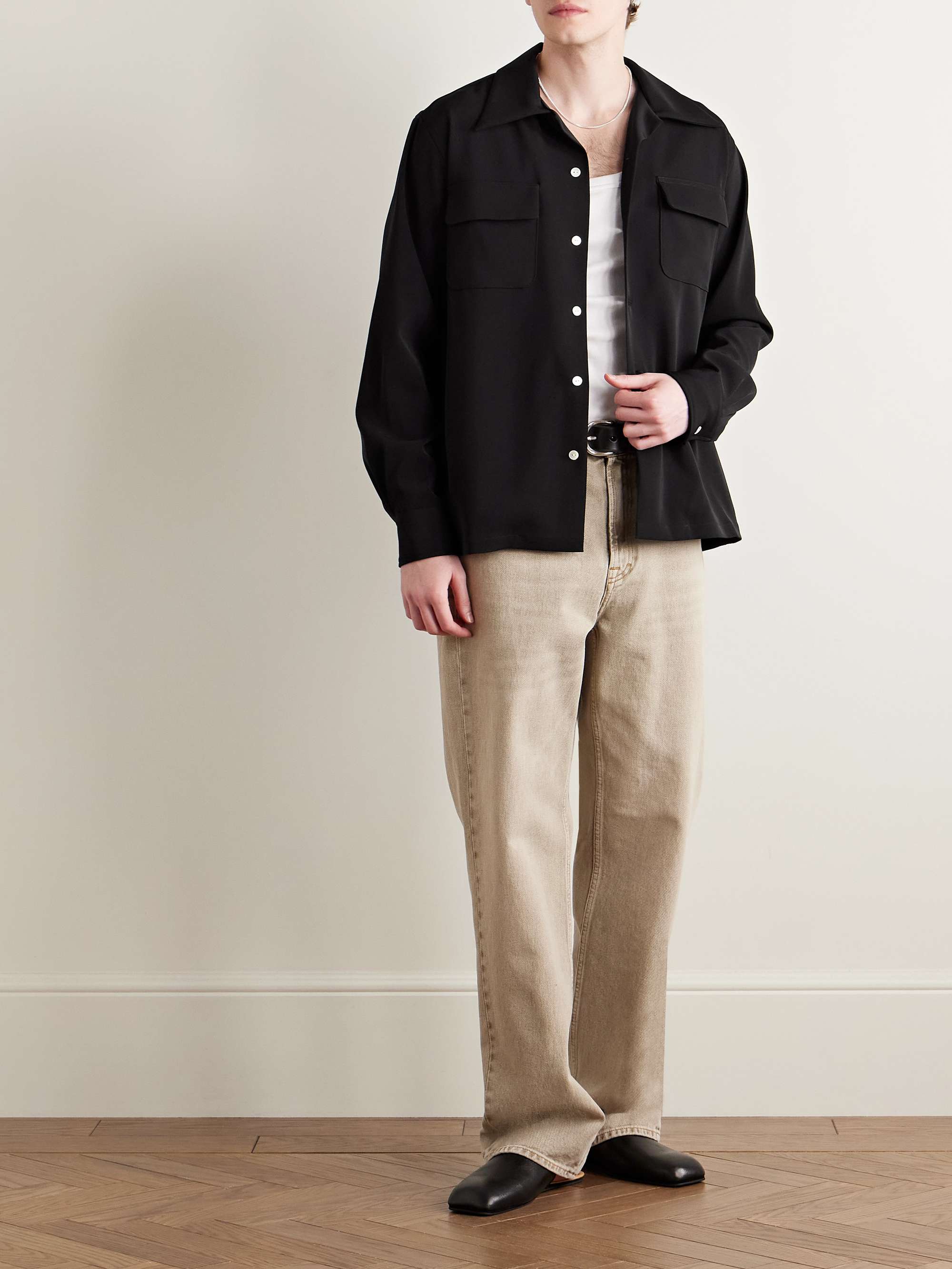 Beto Camp-Collar Twill Shirt view