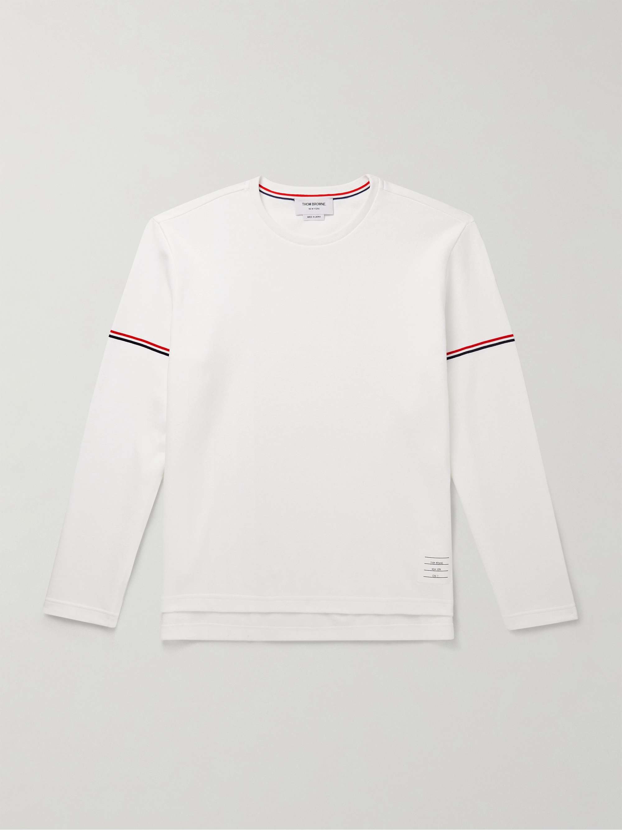 Logo-Appliquéd Striped Cotton-Interlock T-Shirt view