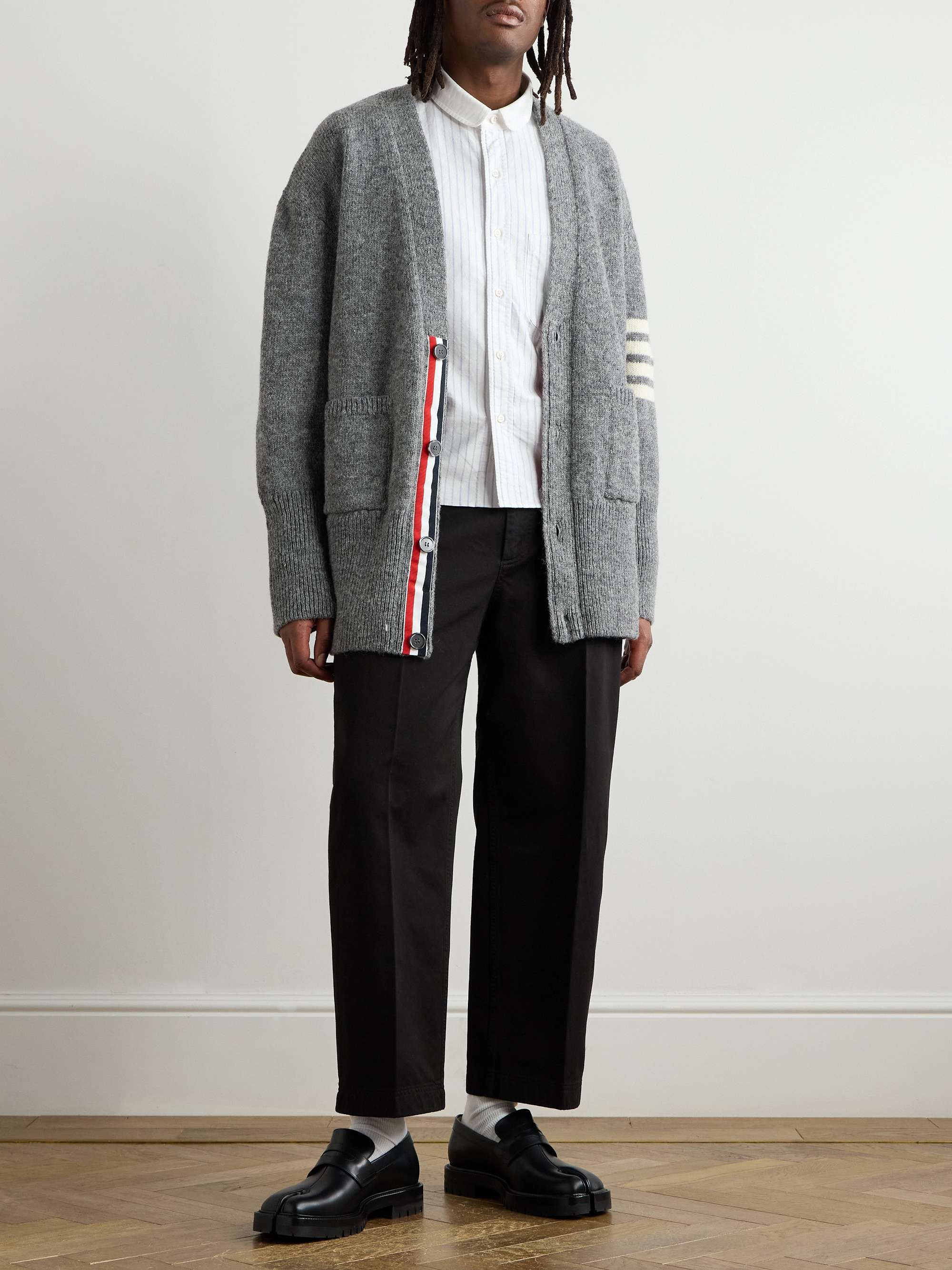 Penny-Collar Striped Cotton Shirt view