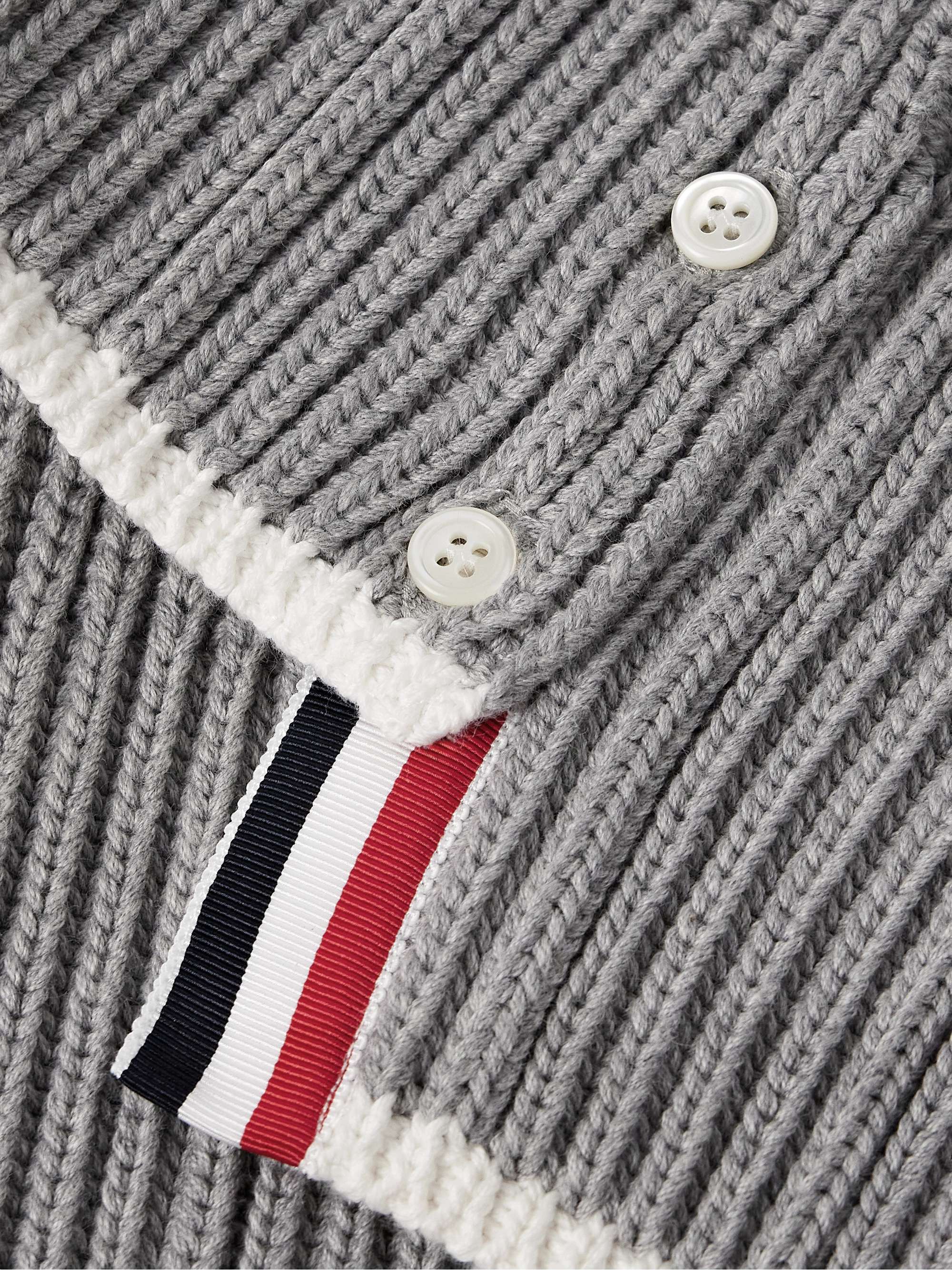 Striped Ribbed Cotton Hoodie view