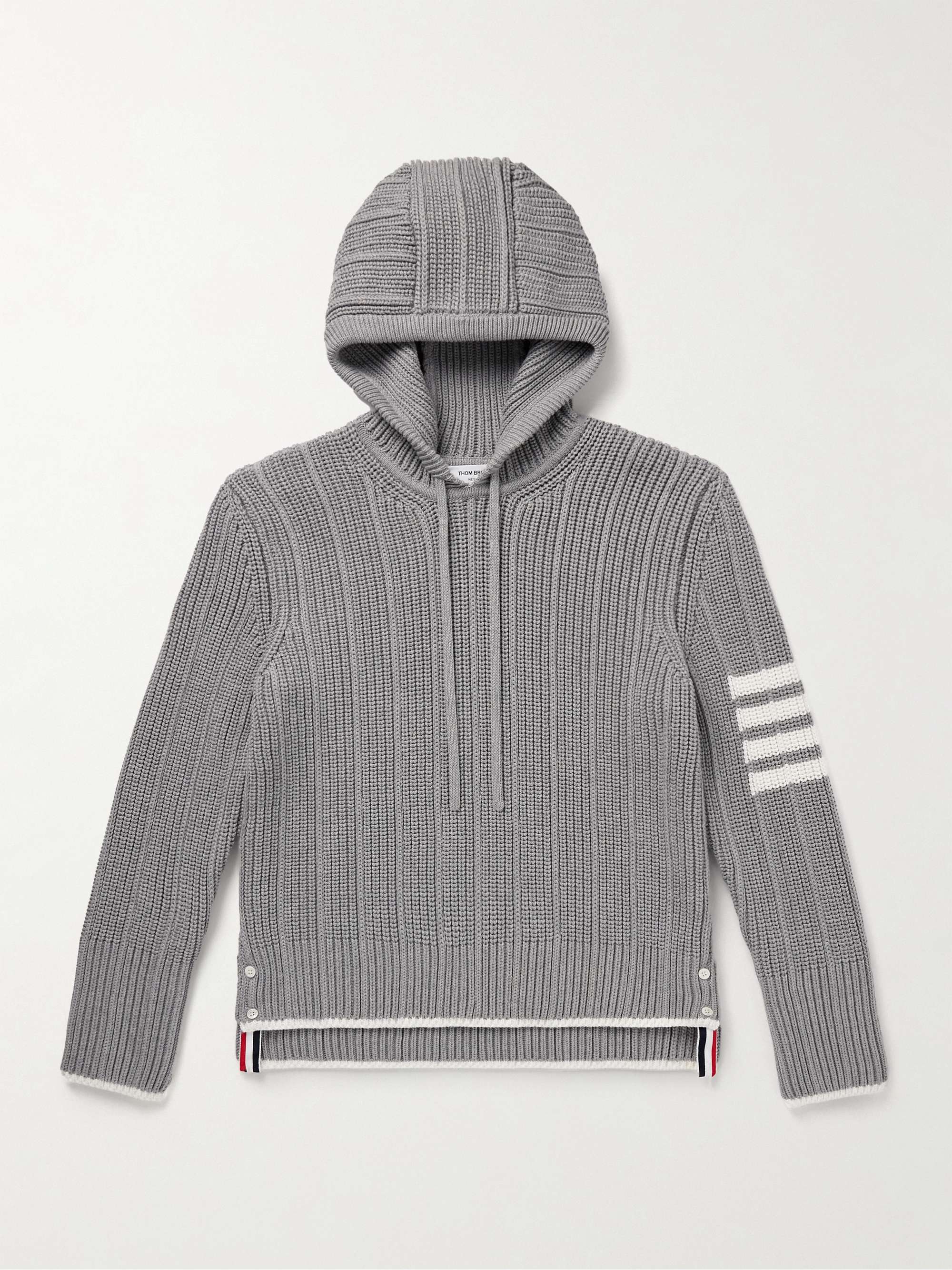Striped Ribbed Cotton Hoodie view