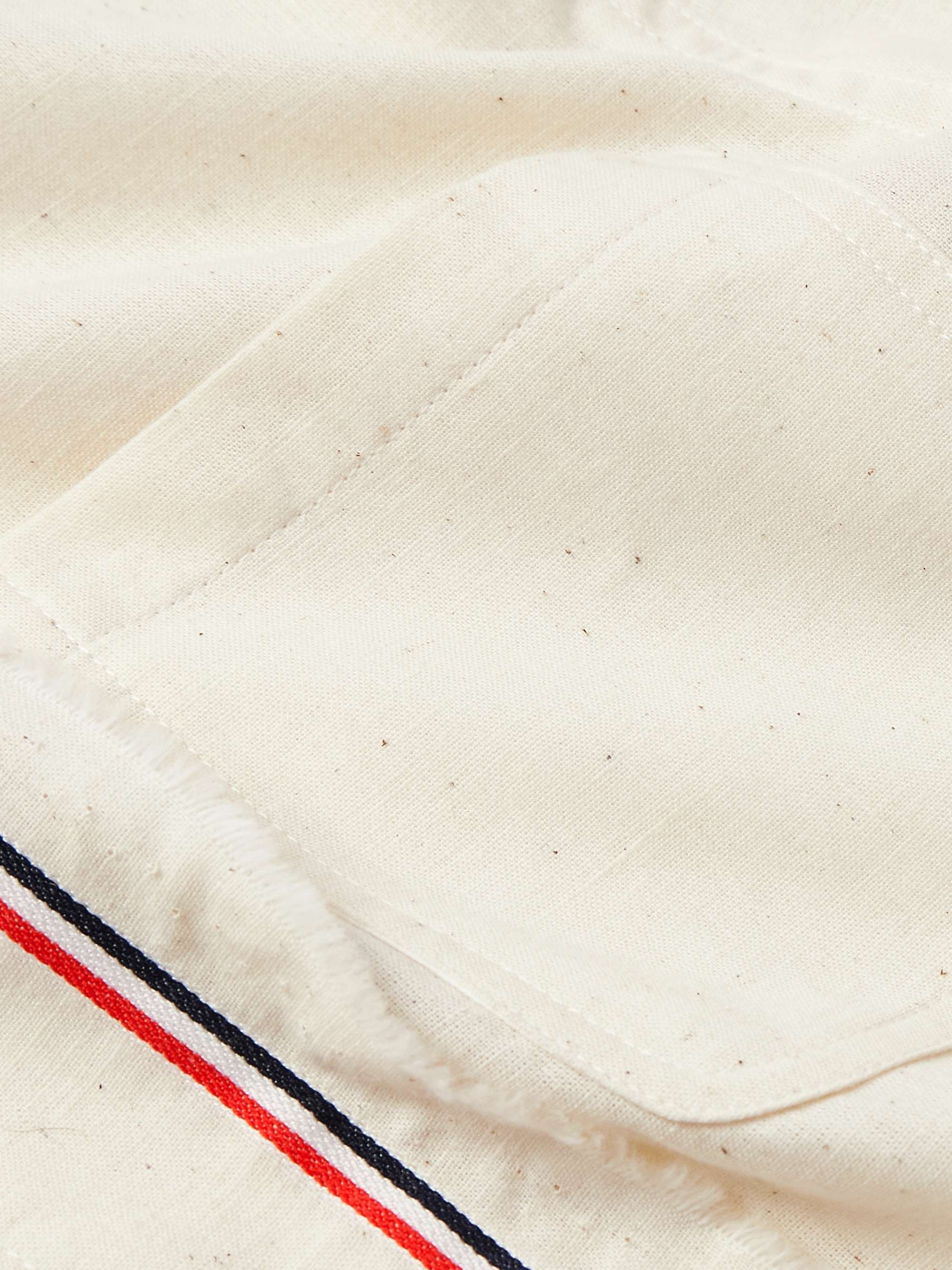 Striped Webbing-Trimmed Cotton Shirt view