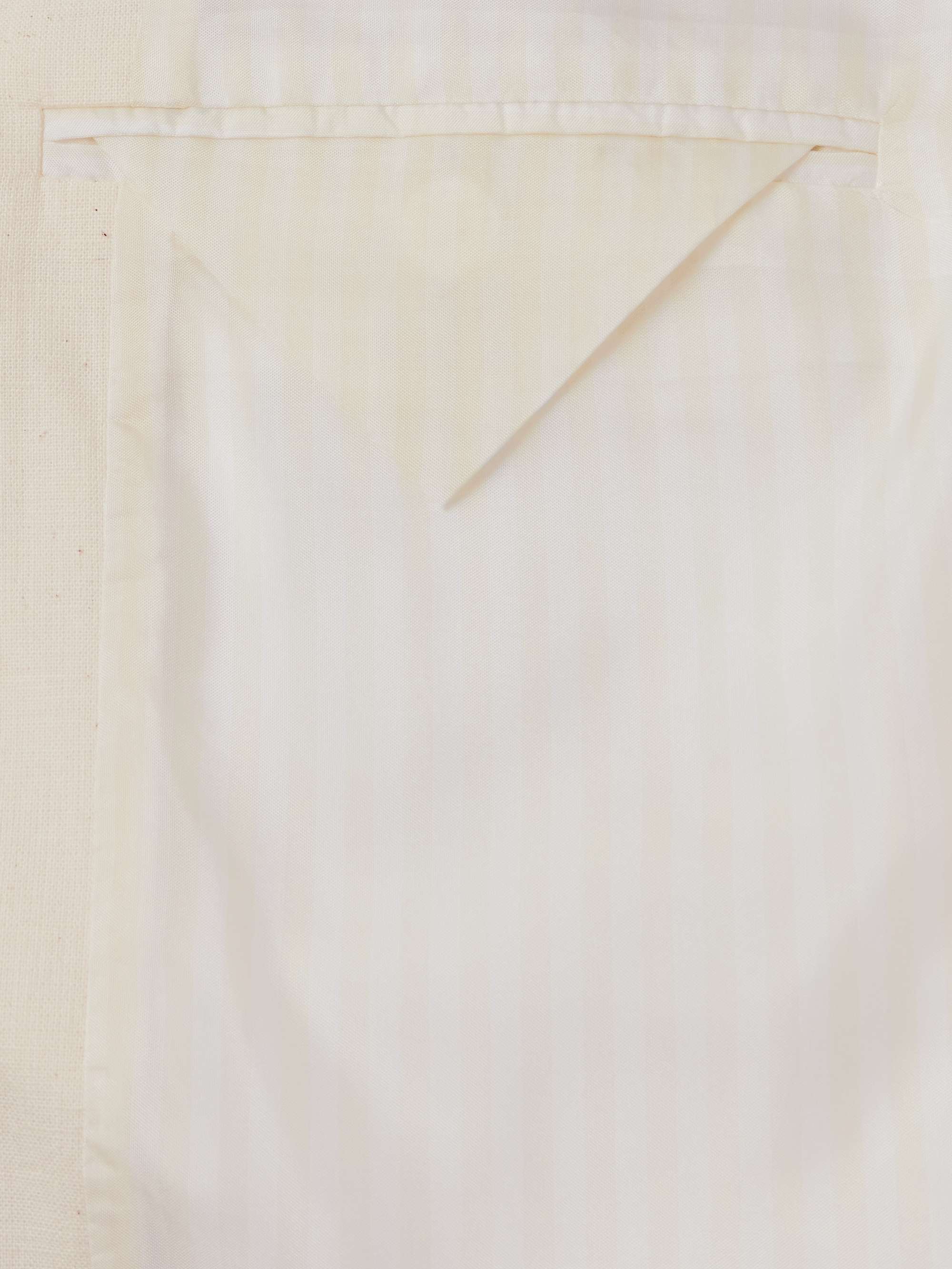 Striped Grosgrain-Trimmed Cotton Blazer view