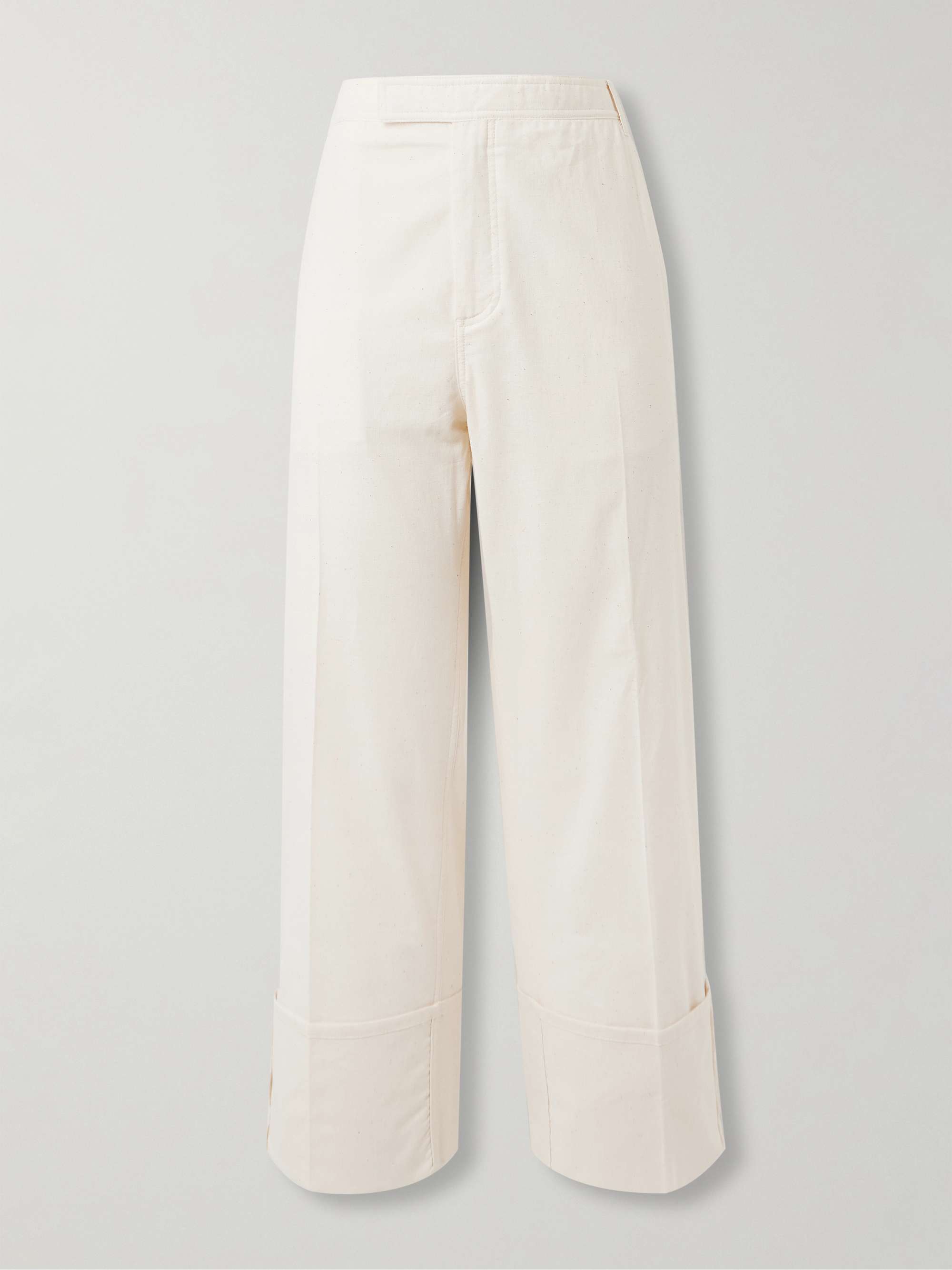 Straight-Leg Embroidered Cotton-Muslin Trousers view