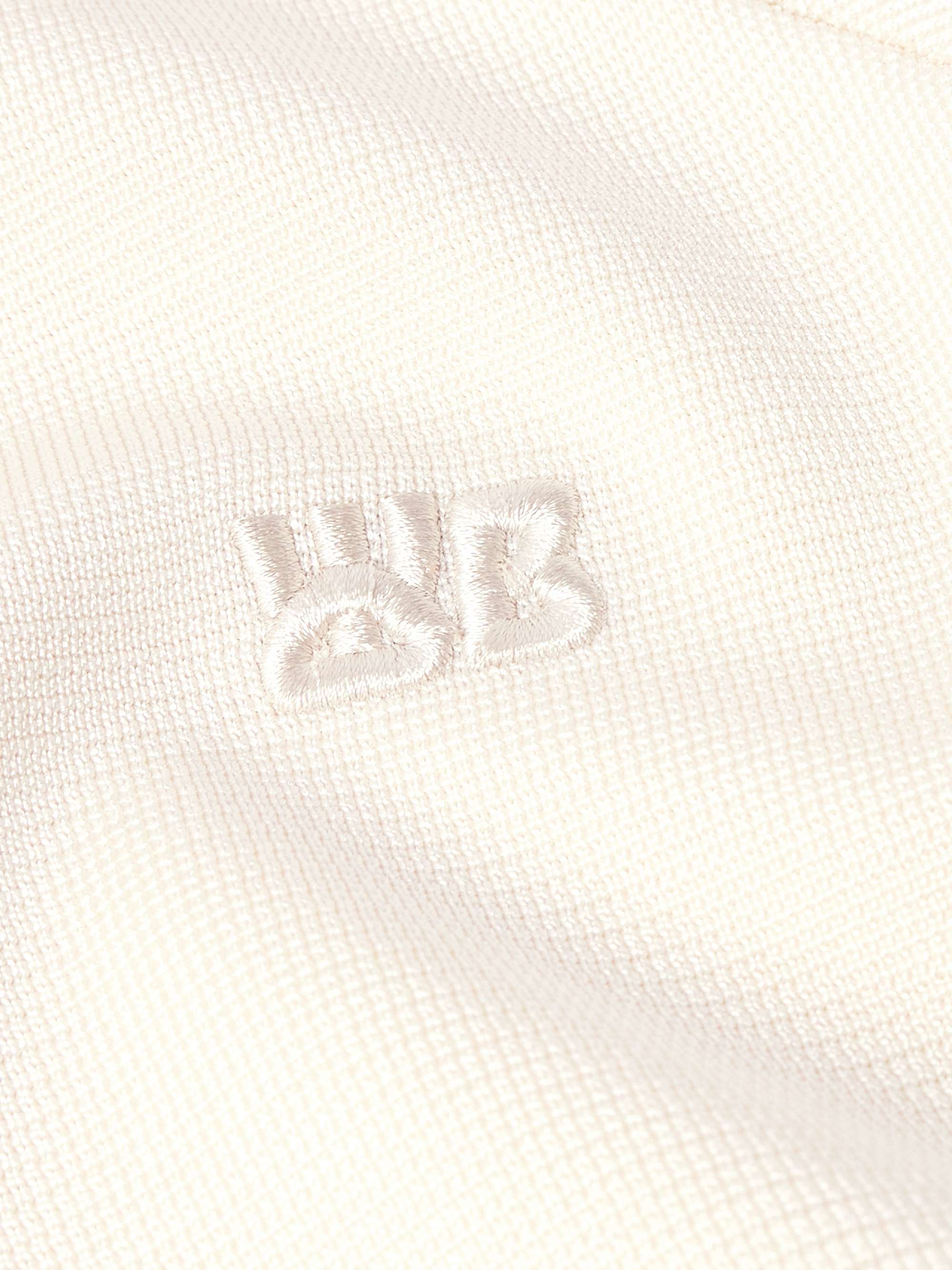 Striped Logo-Embroidered Waffle-Knit Track Jacket view