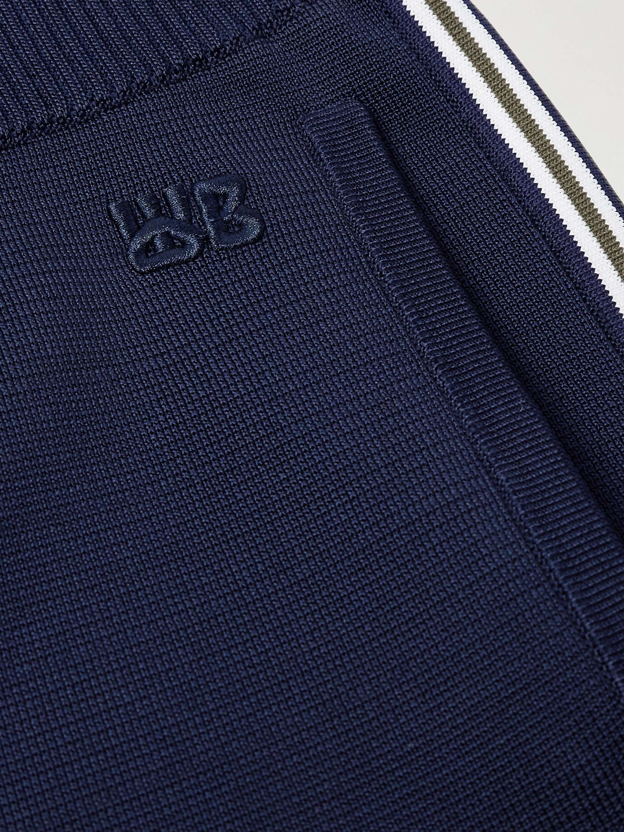 Straight-Leg Striped Knitted Track Pants view