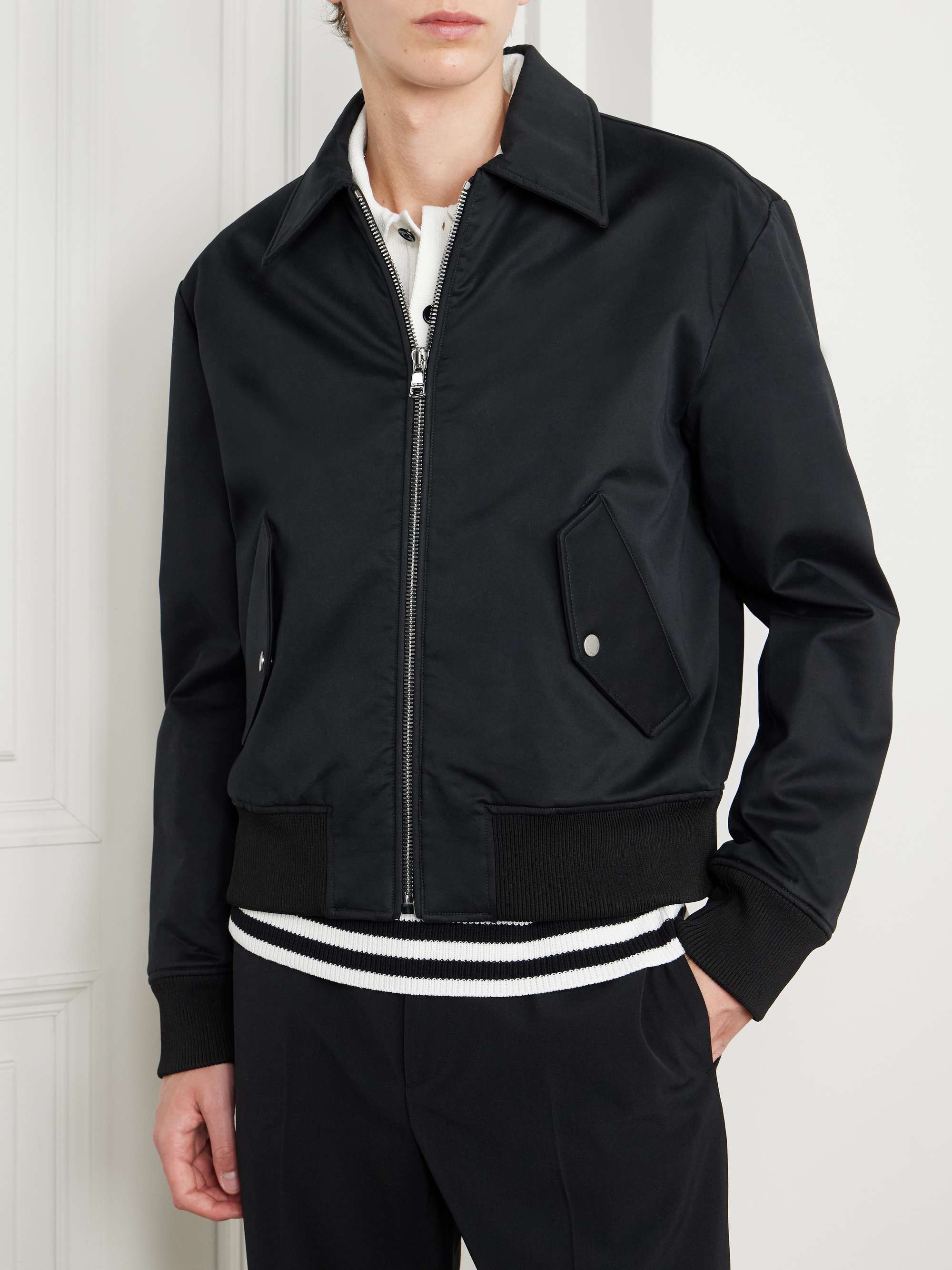 Cotton-Blend Jersey Bomber Jacket view