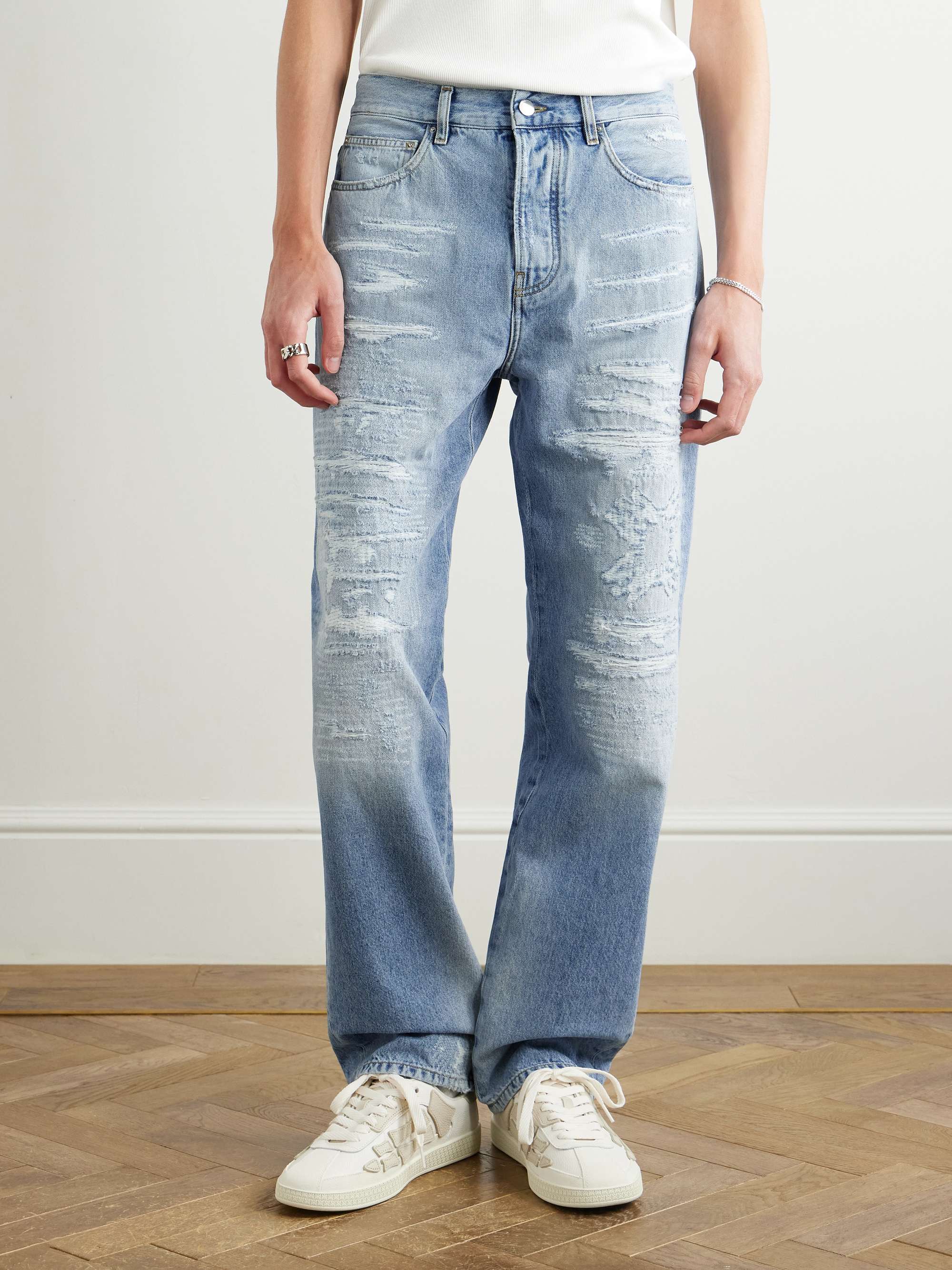 MA Quad Straight-Leg Distressed Jeans view
