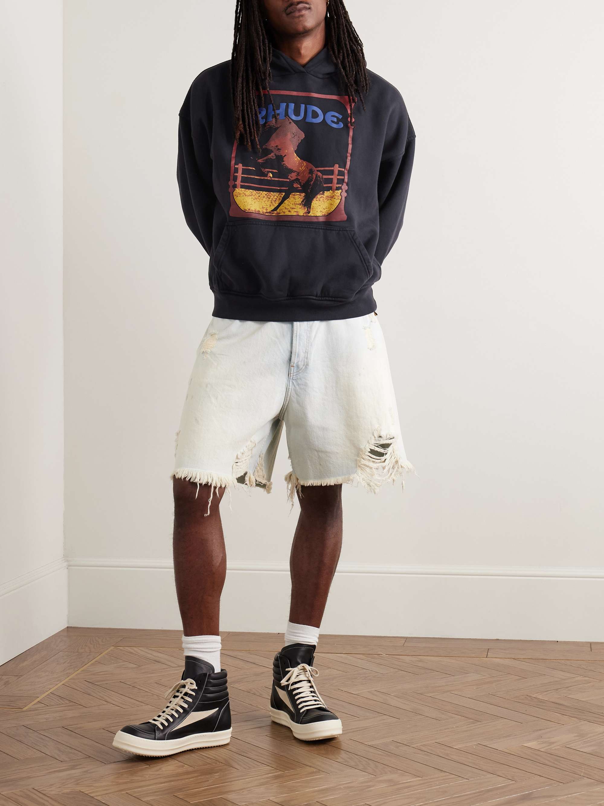 Cadre Logo-Print Cotton-Jersey Hoodie view