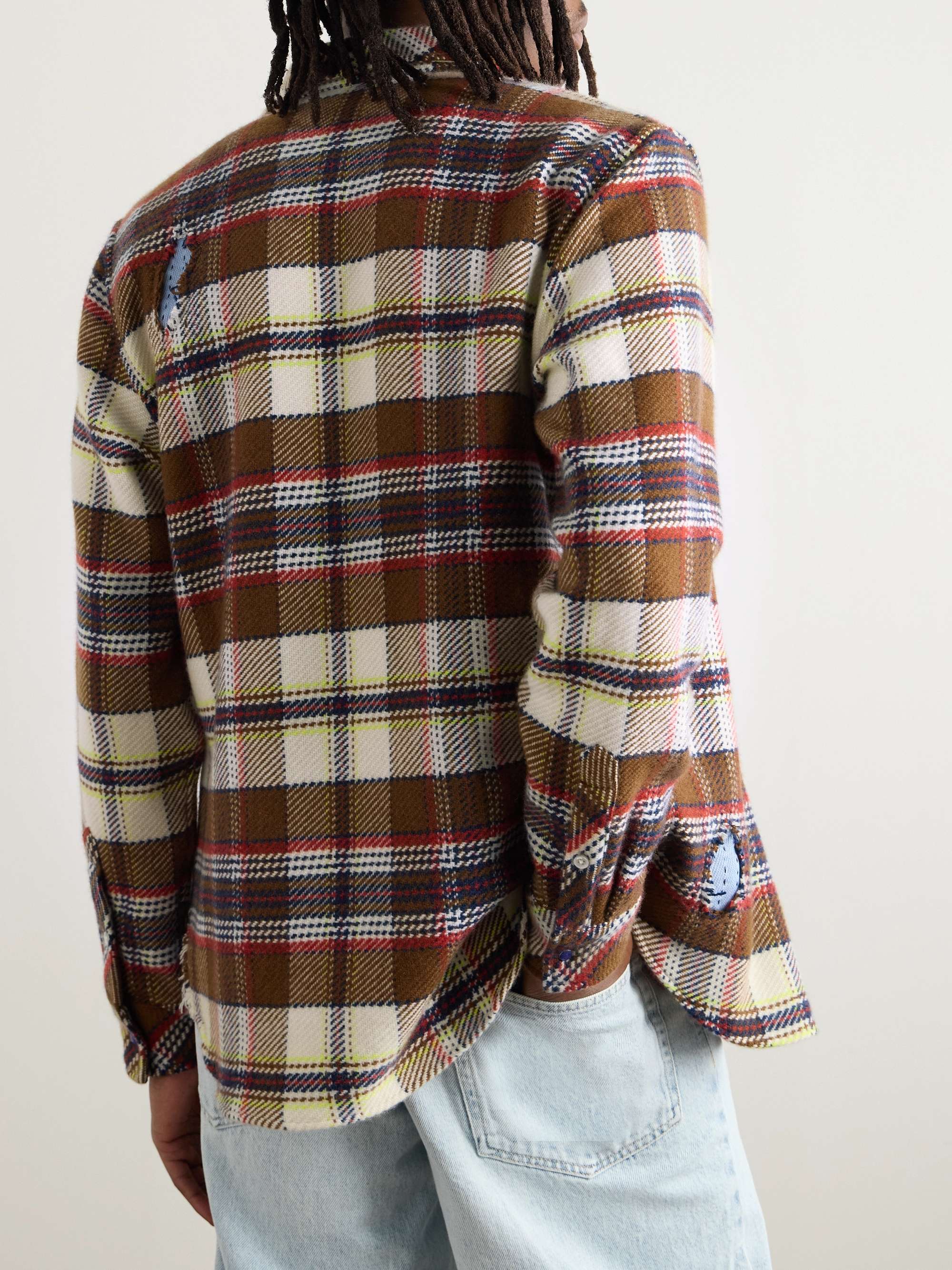 Distressed Checked Cashmere Shirt view