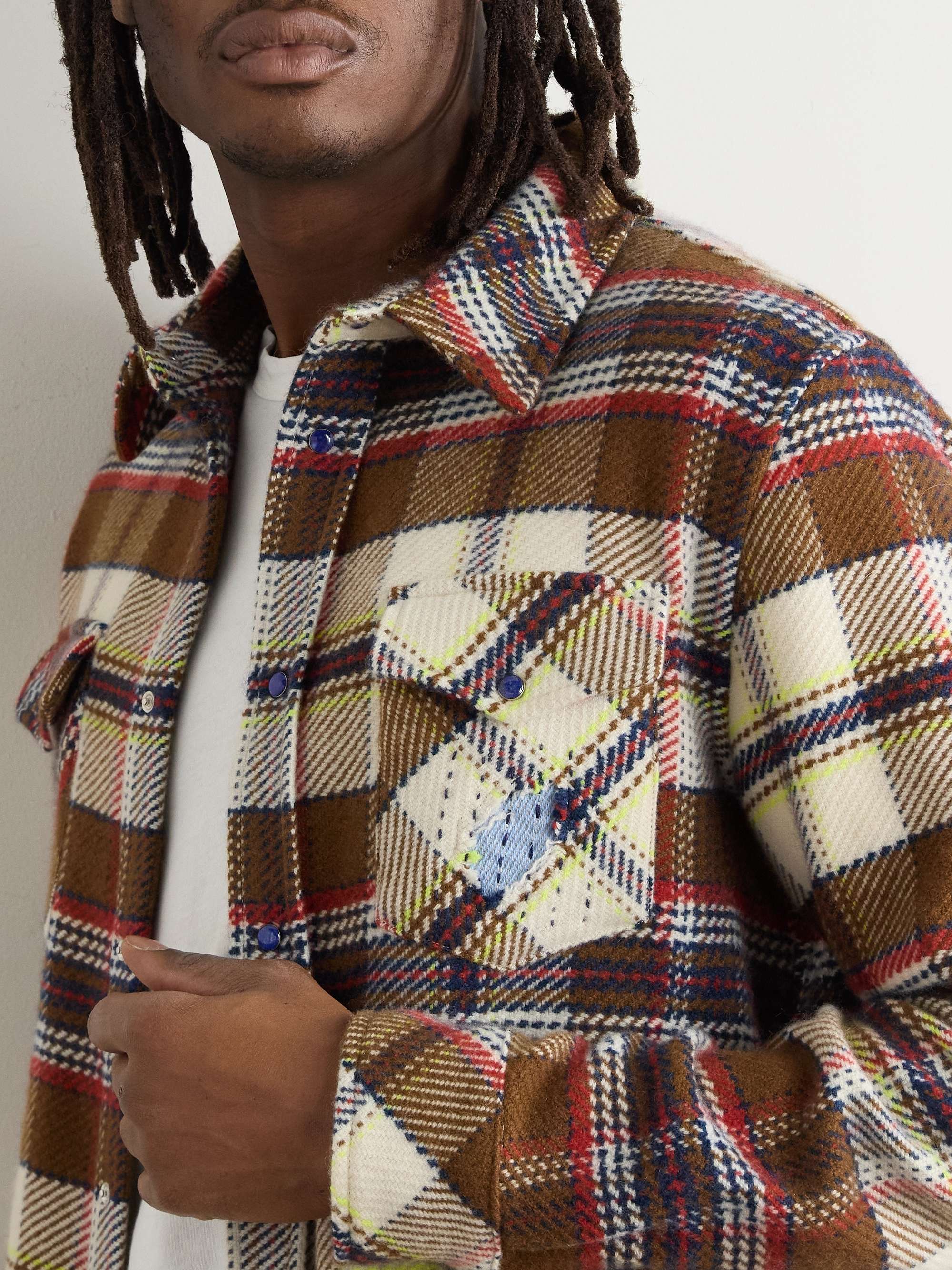 Distressed Checked Cashmere Shirt view