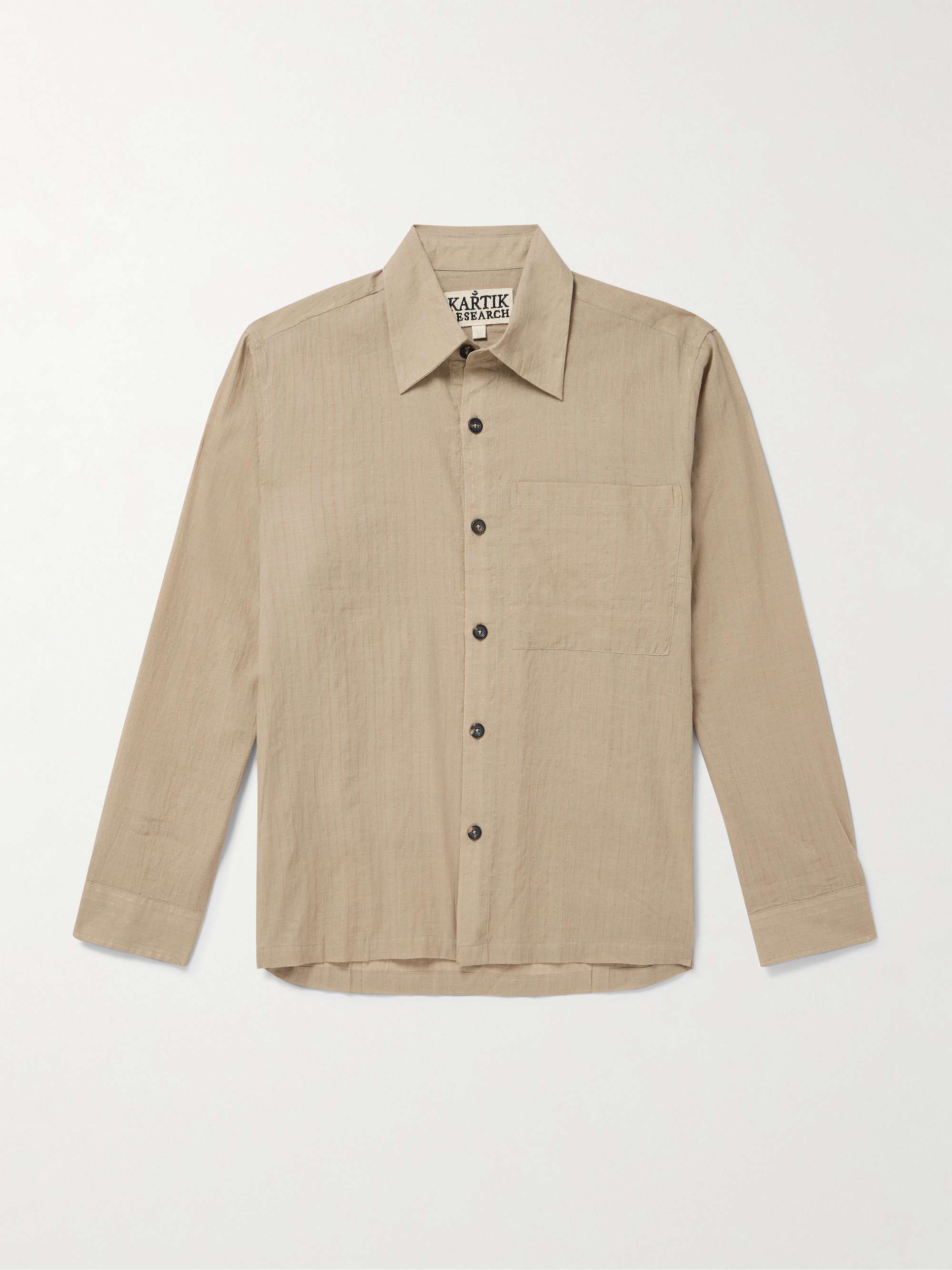 Striped Metallic Cotton-Jacquard Shirt view