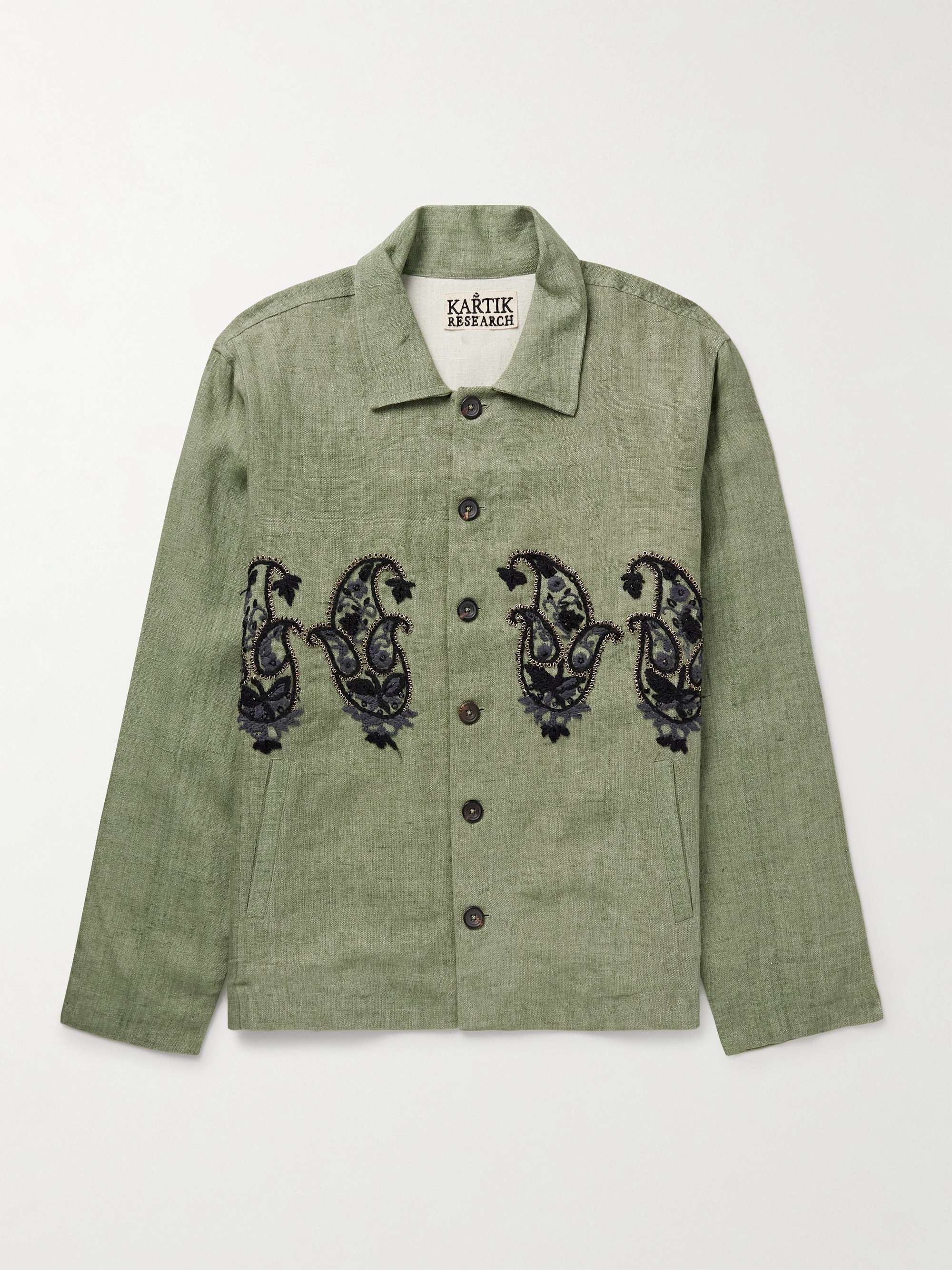 Embellished Linen Overshirt view