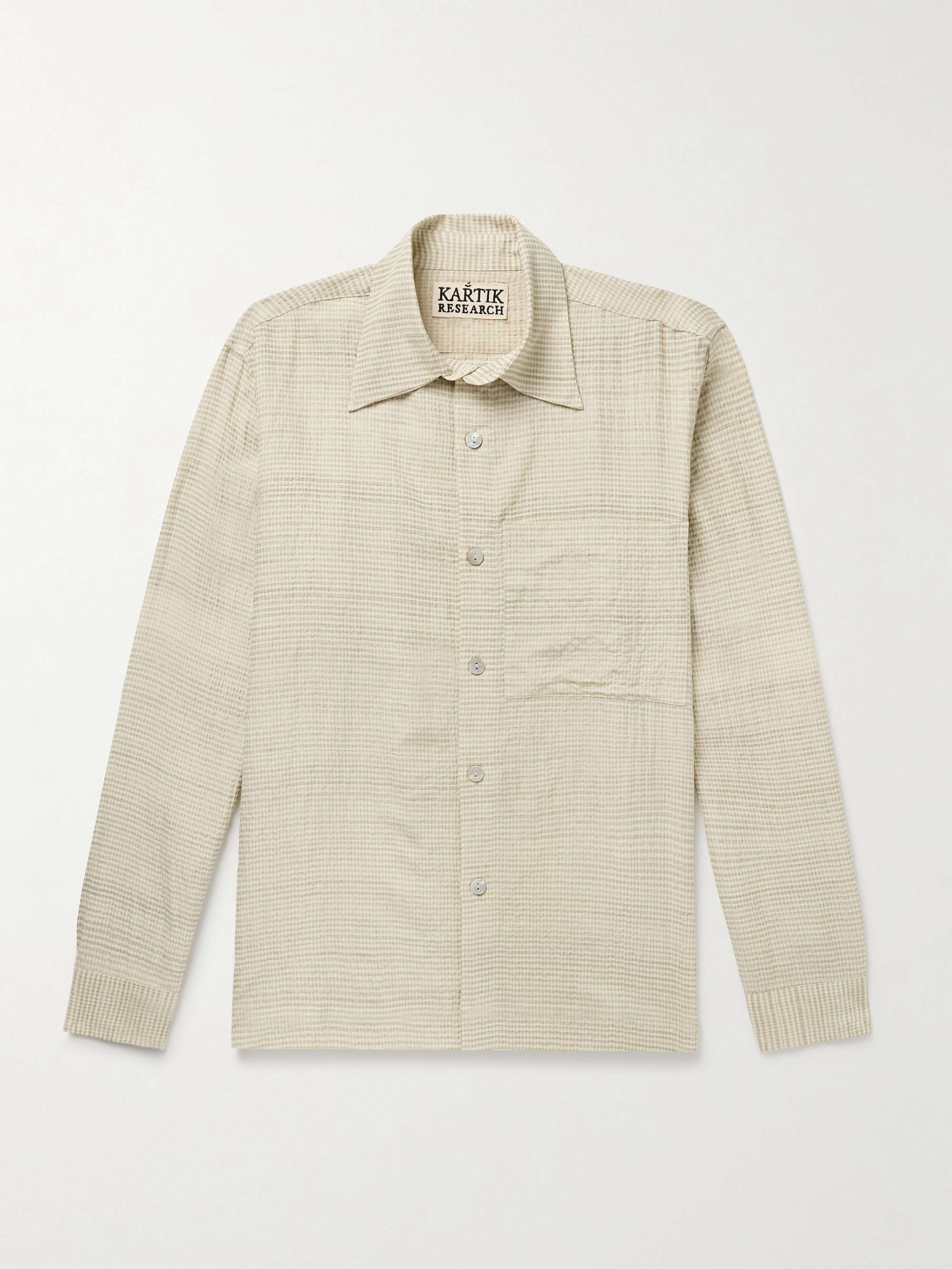 Checked Cotton and Silk-Blend Shirt view