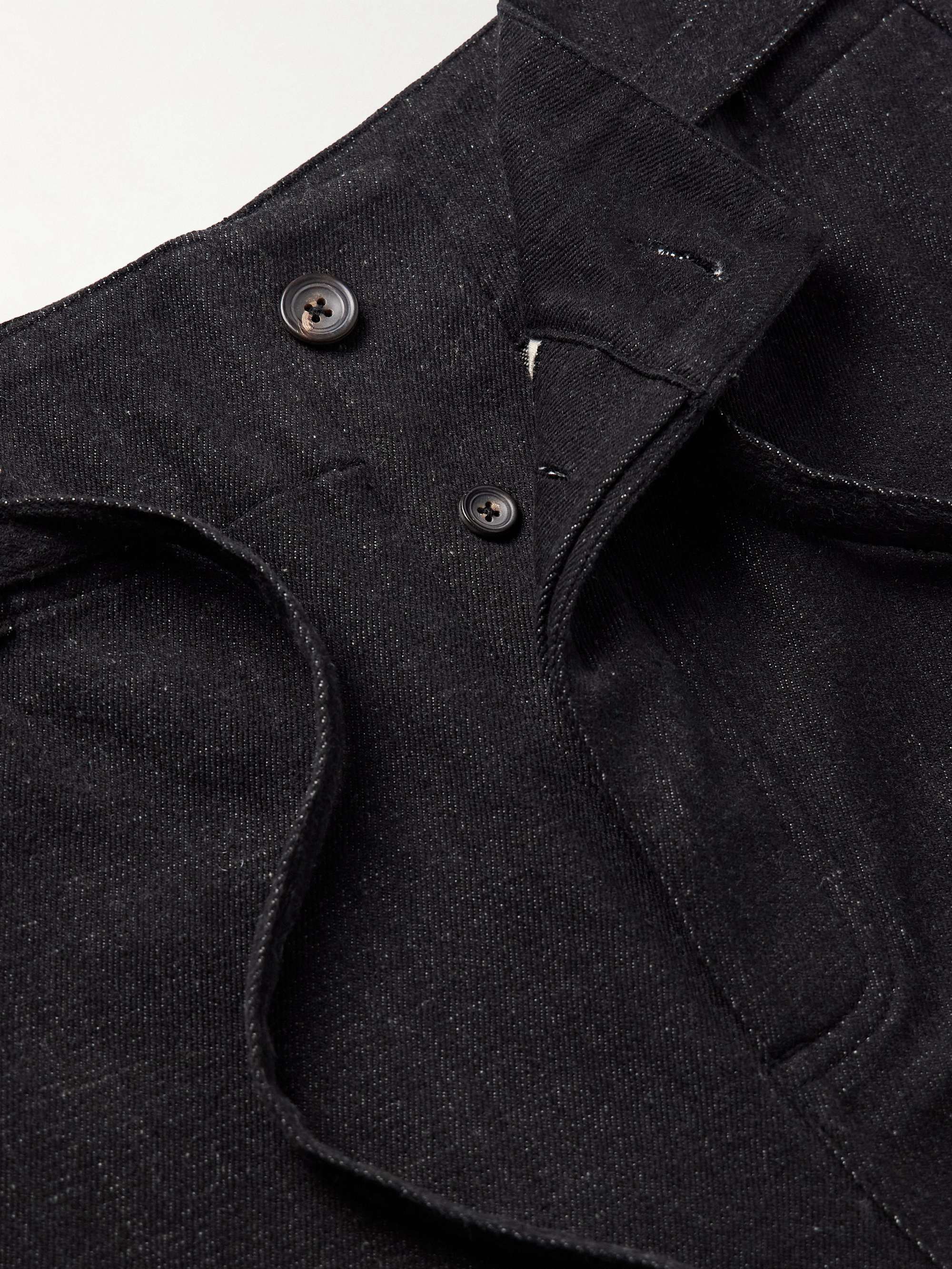 Fauji Belted Embroidered Cotton-Twill Trousers view