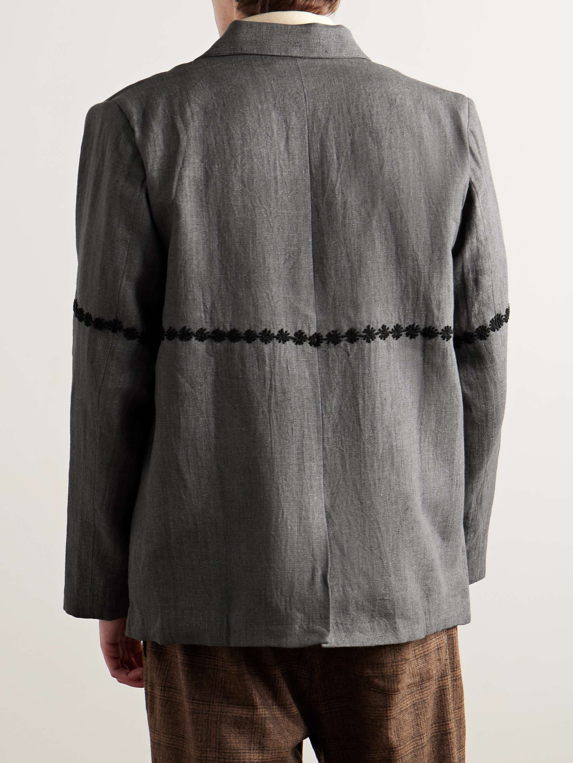 Embroidered Linen Blazer view